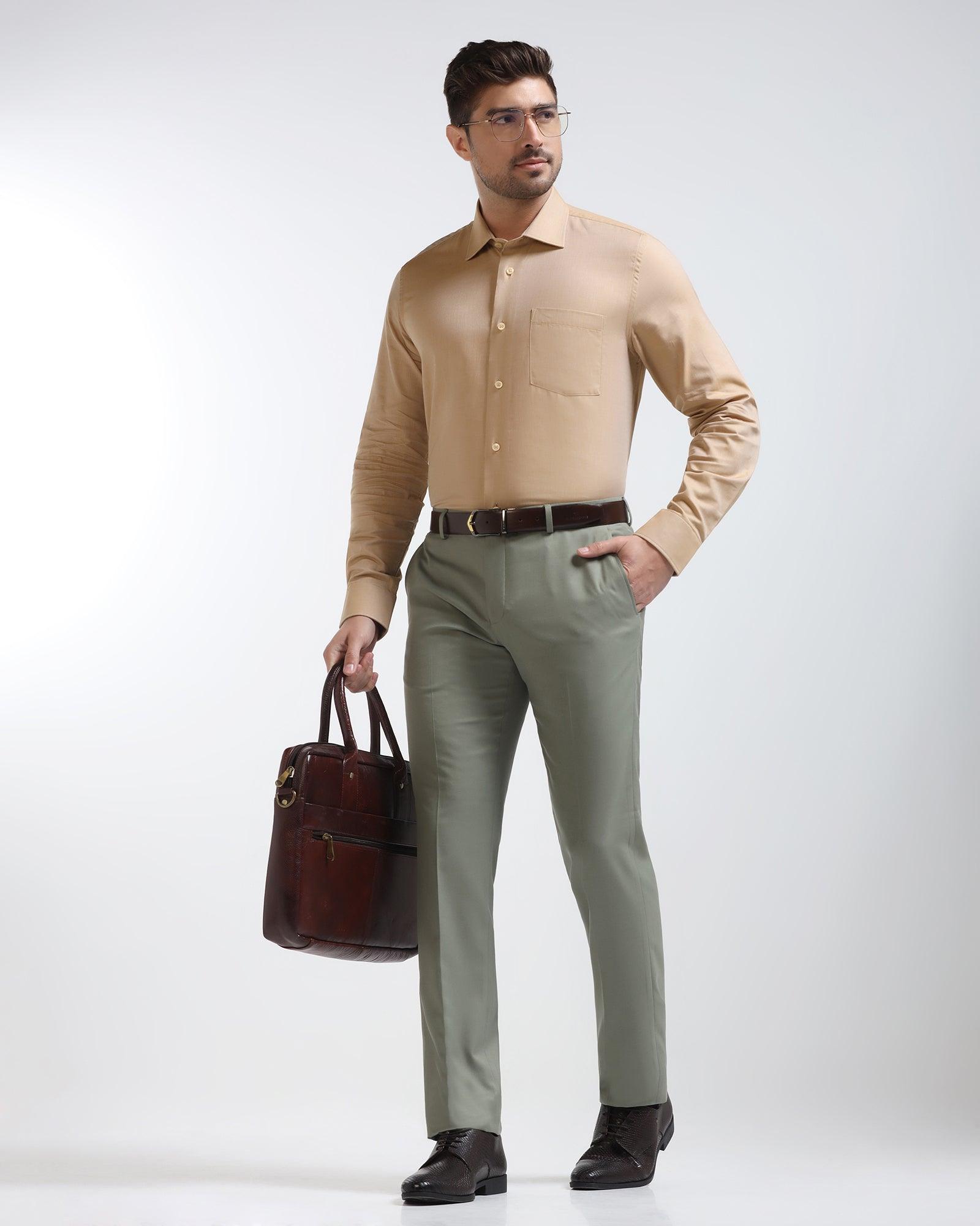 Formal Yellow Textured Shirt - Brat - Blackberrys