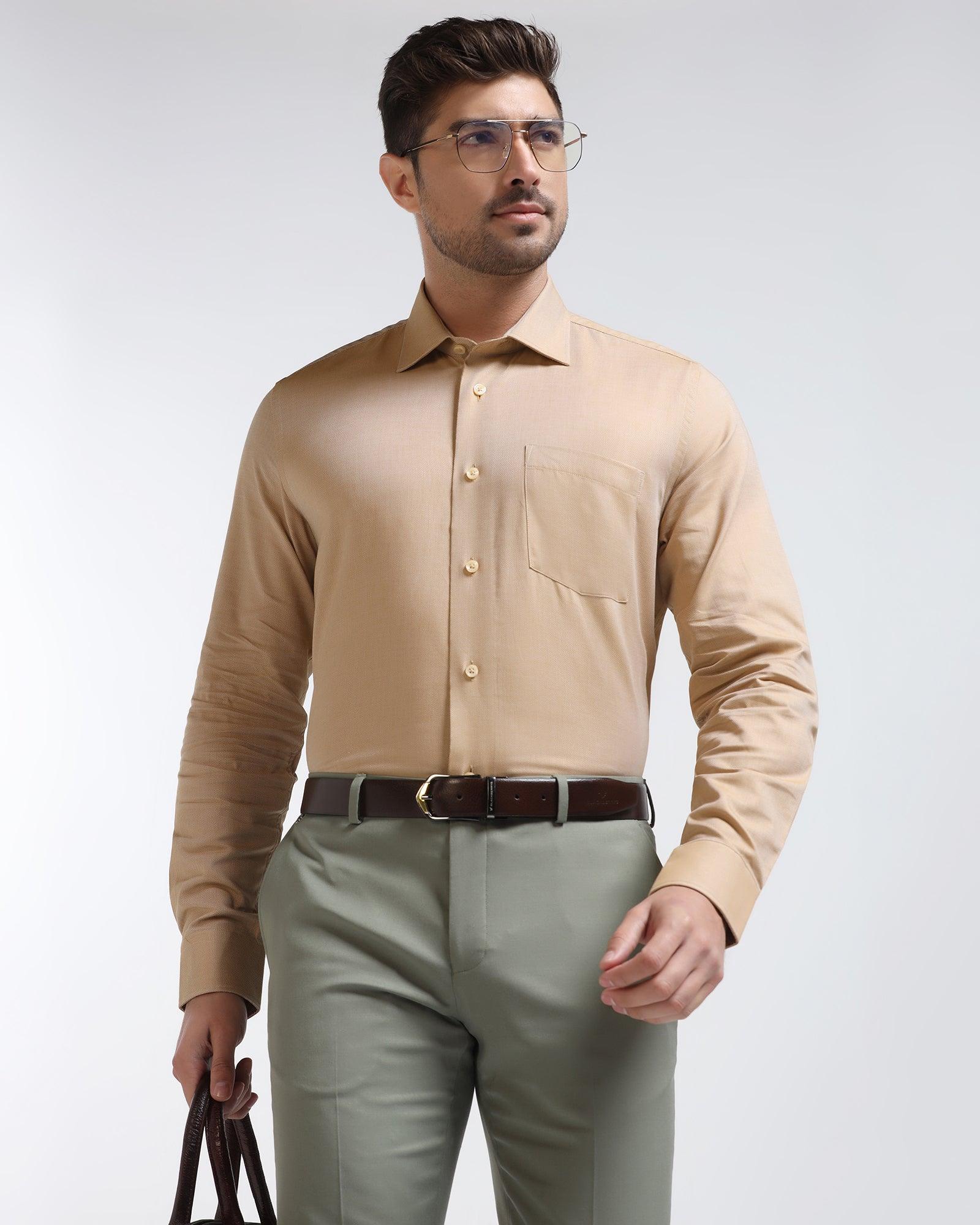 Formal Yellow Textured Shirt - Brat - Blackberrys