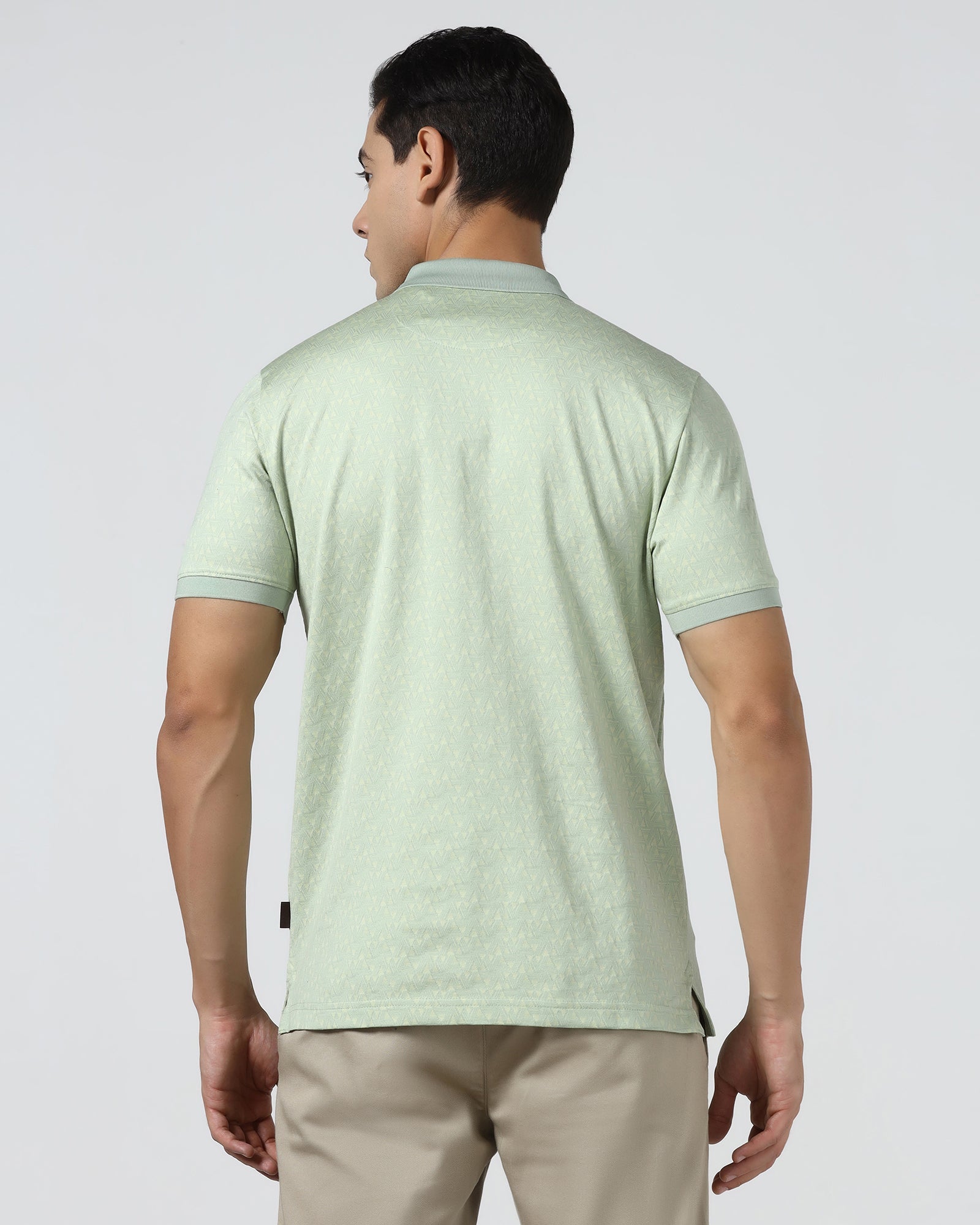 Frost Green Textured Polo - Sky