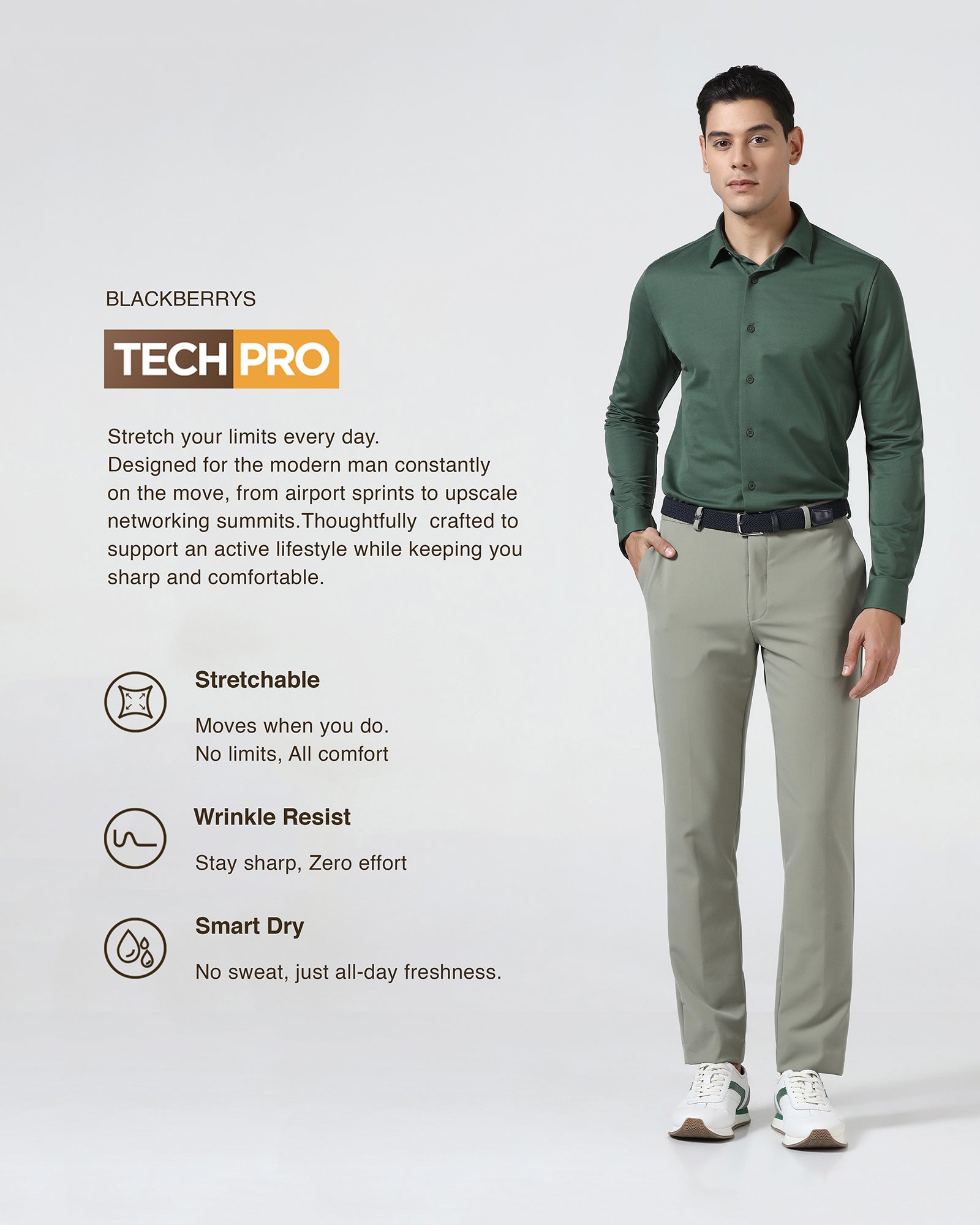 Green TechPro Stripe Shirt - Keish