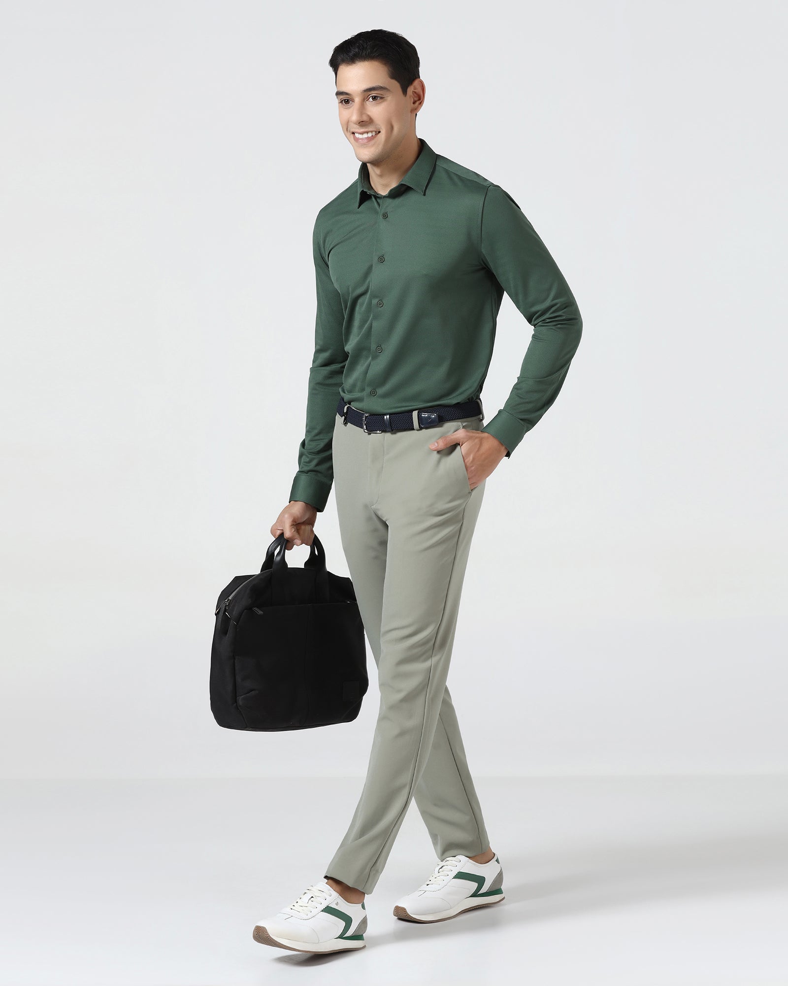 Green TechPro Stripe Shirt - Keish