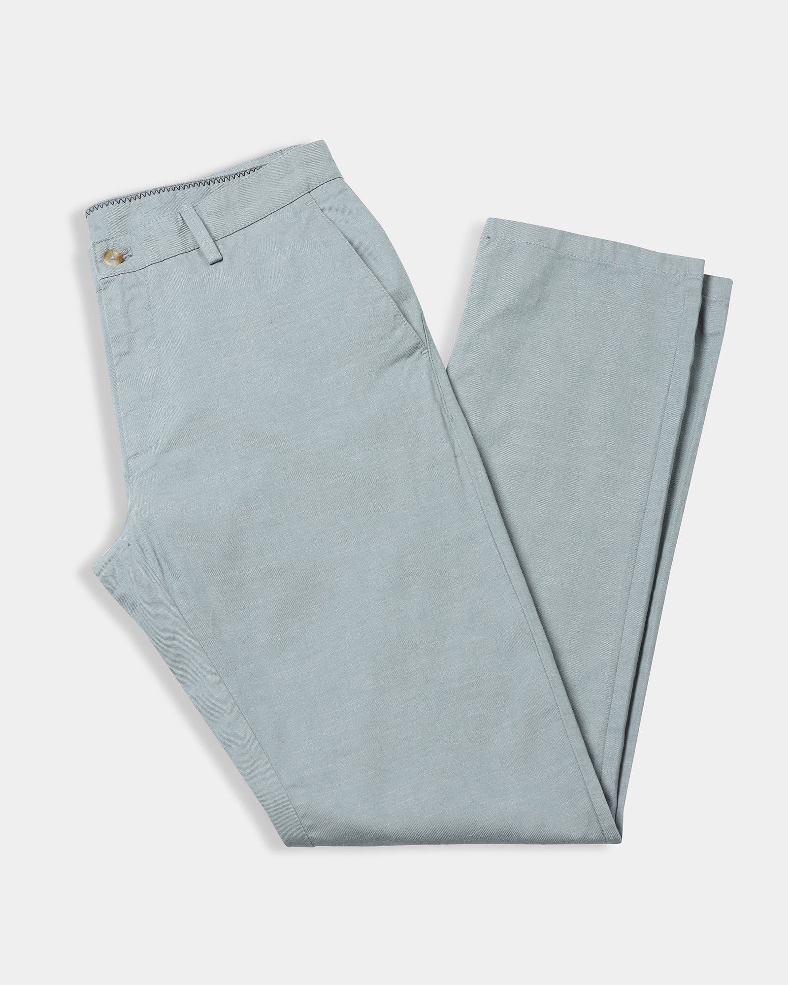 Green Linen Solid Khakis - Judas