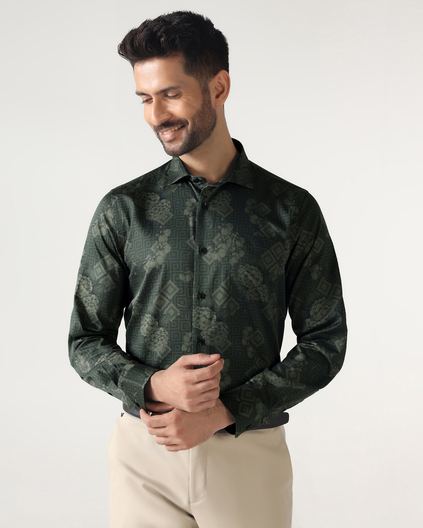 Green Printed Shirt - Pristine