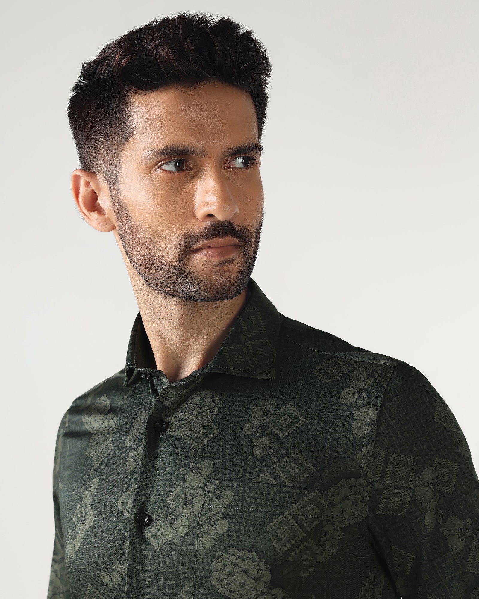 Green Printed Shirt - Pristine