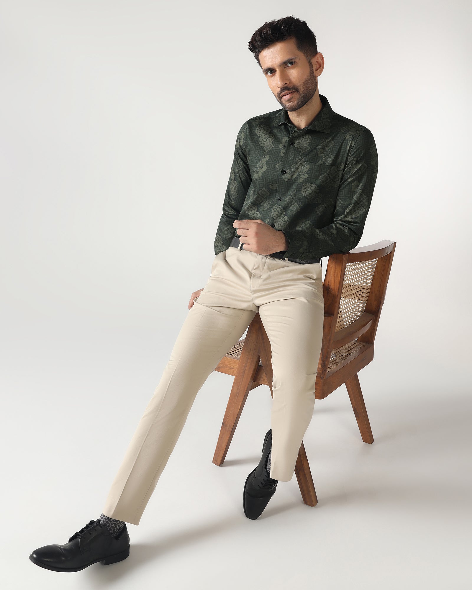 Green Printed Shirt - Pristine