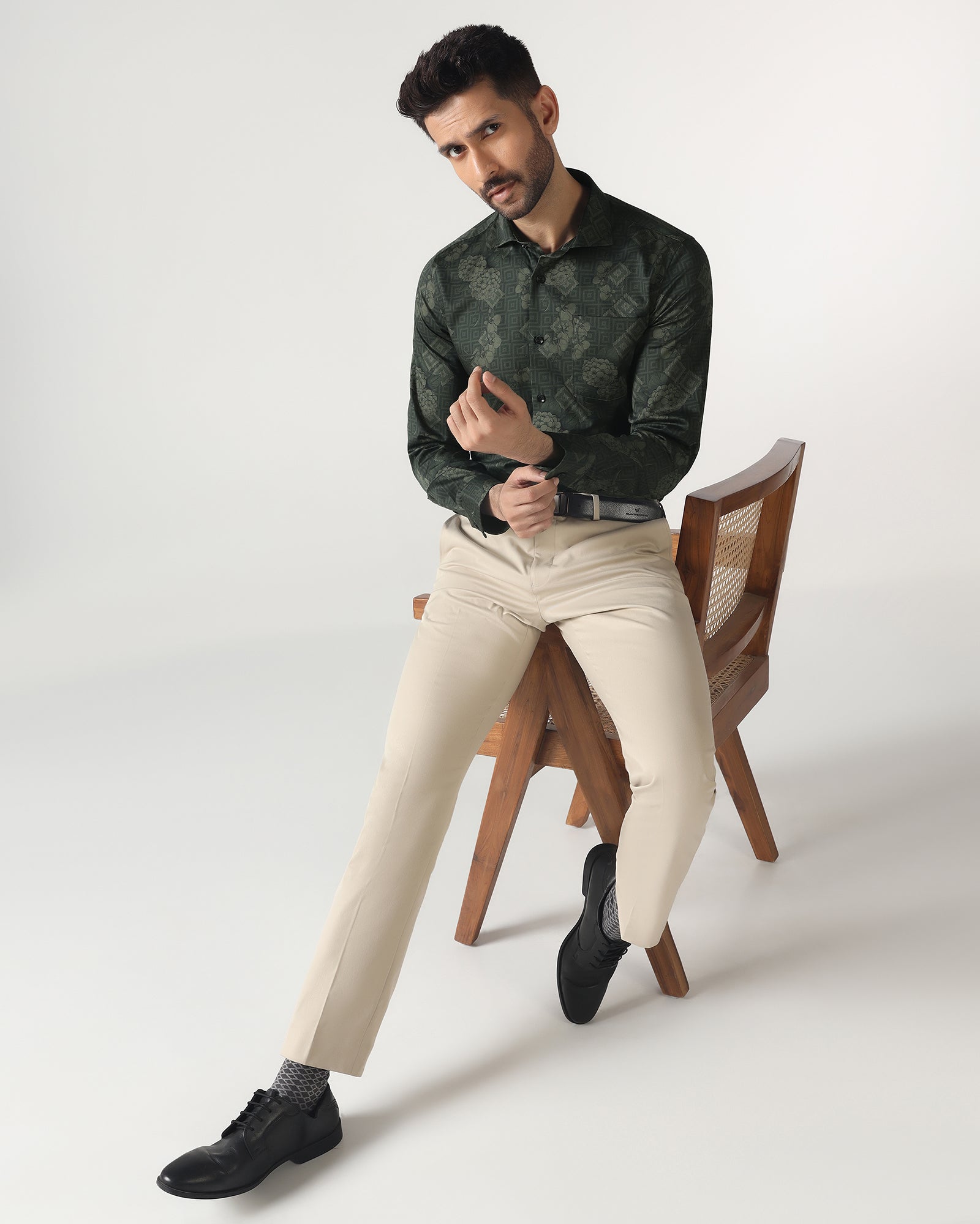 Green Printed Shirt - Pristine