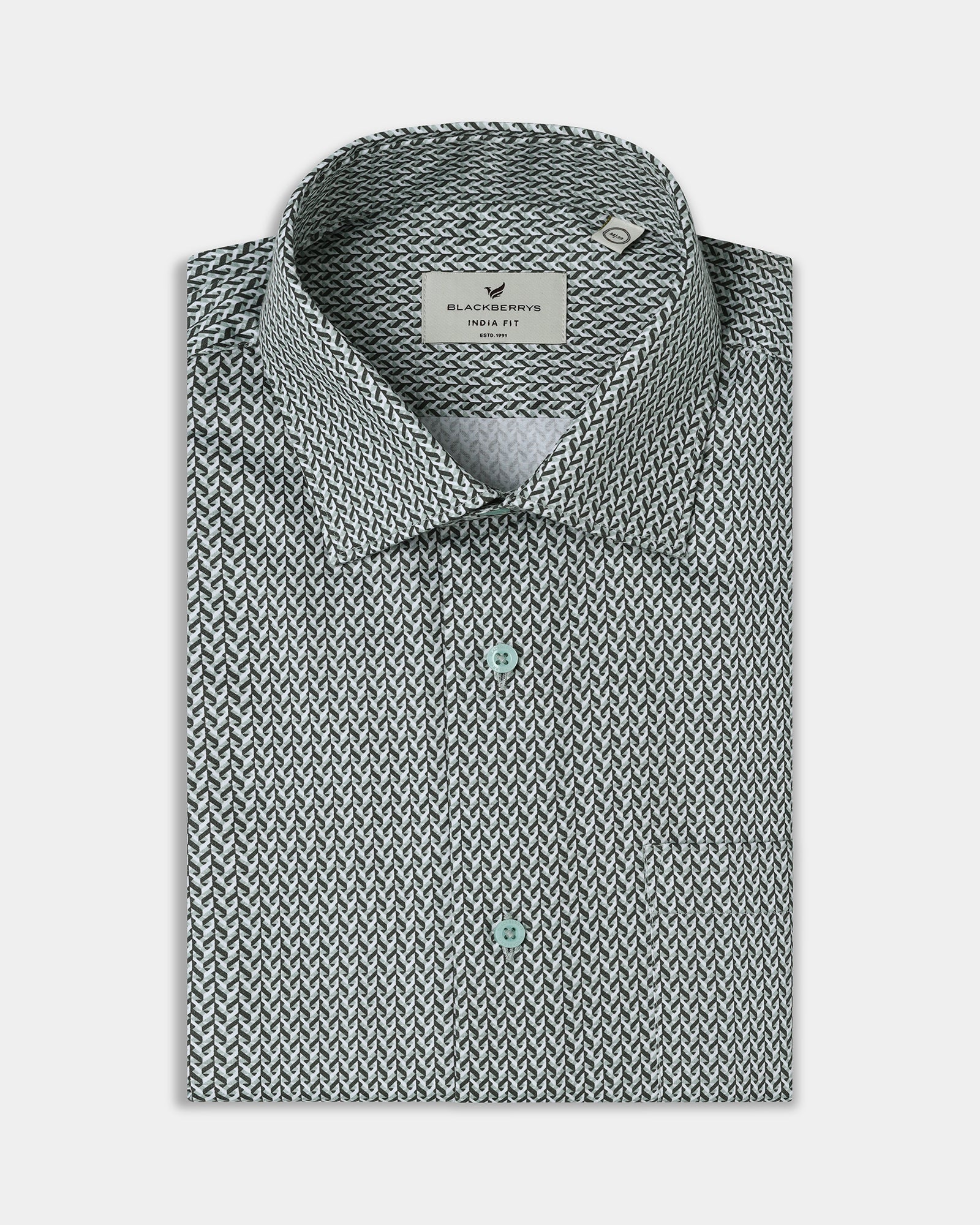 Green Printed Shirt - Vintage
