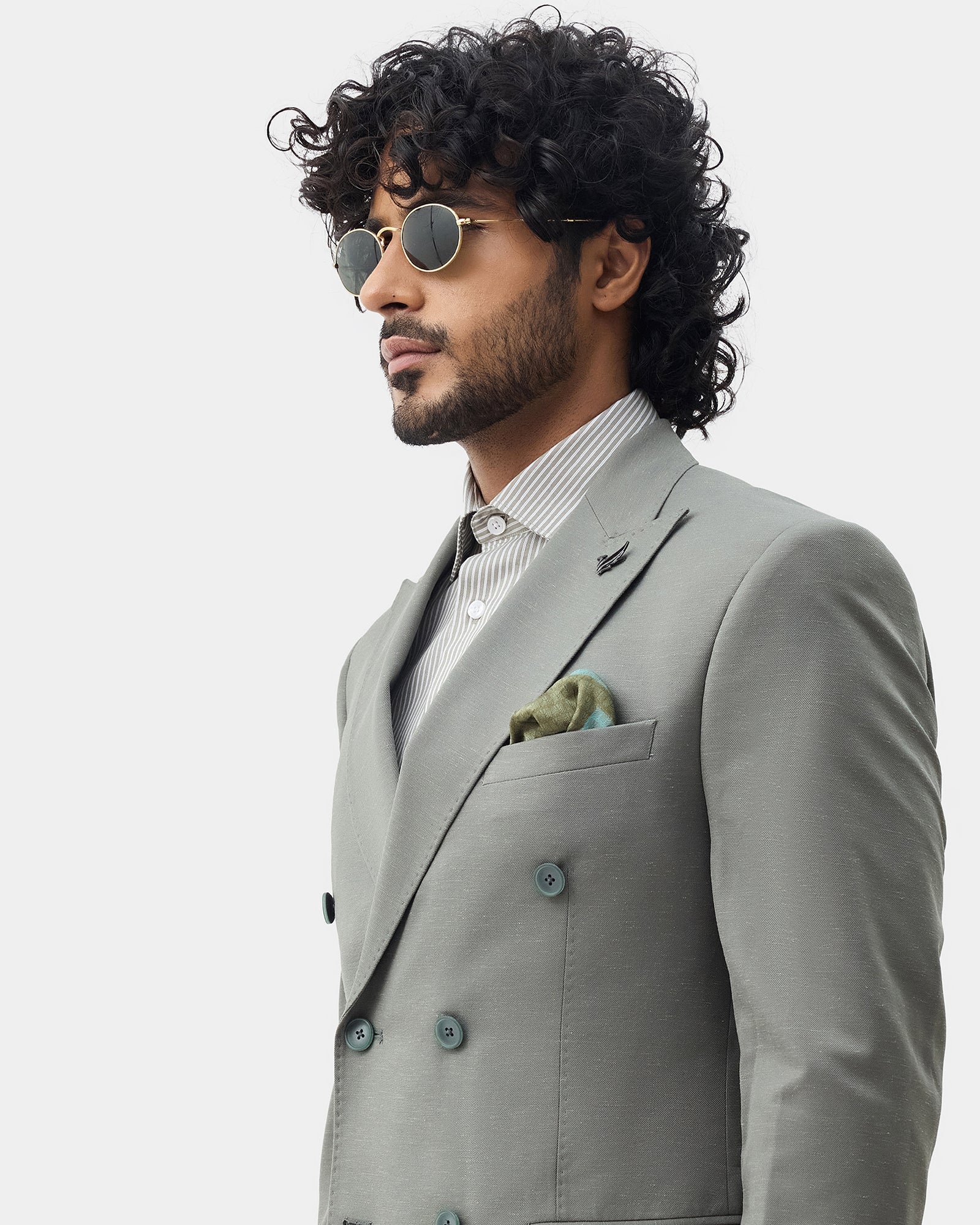 Green Solid Blazer - Shizu