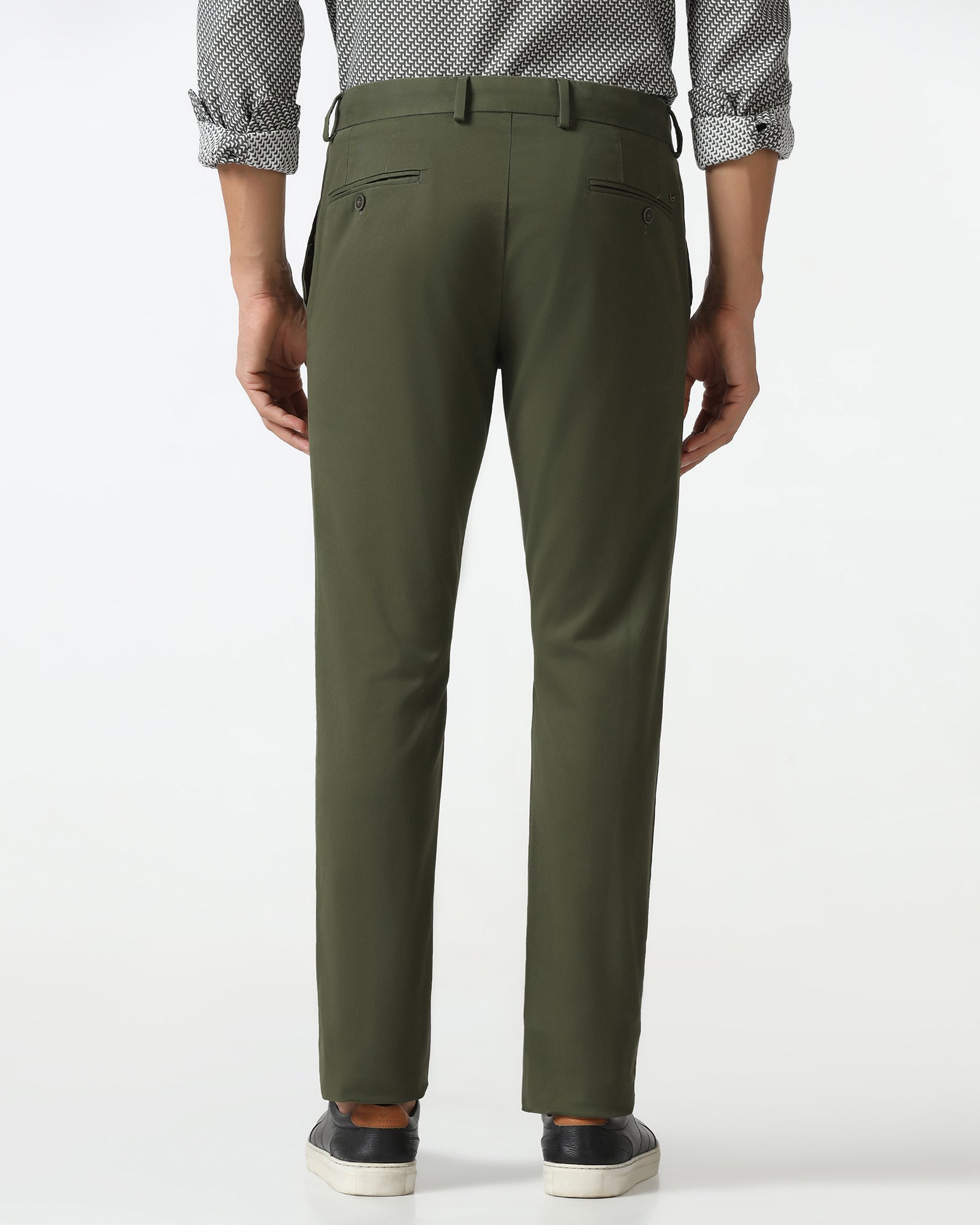 Green Solid Khakis - Mario