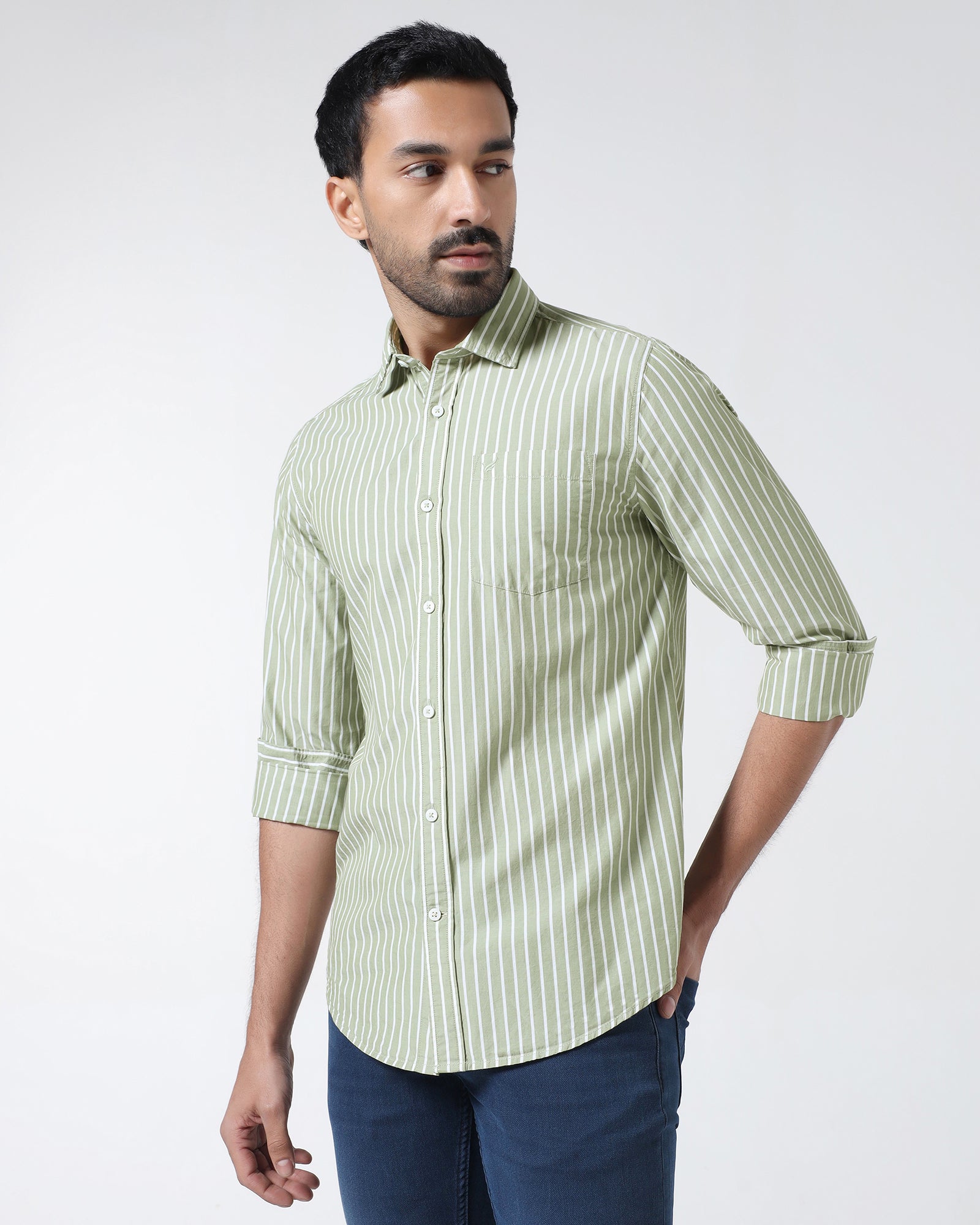 Green Stripe Shirt - Hamber