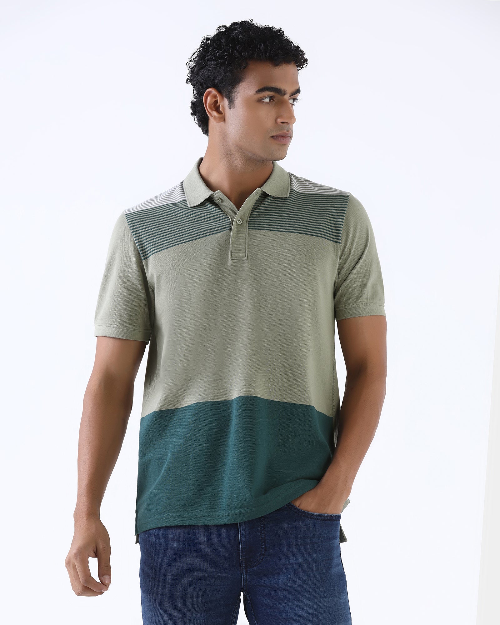 Green Stripe Polo - Orson