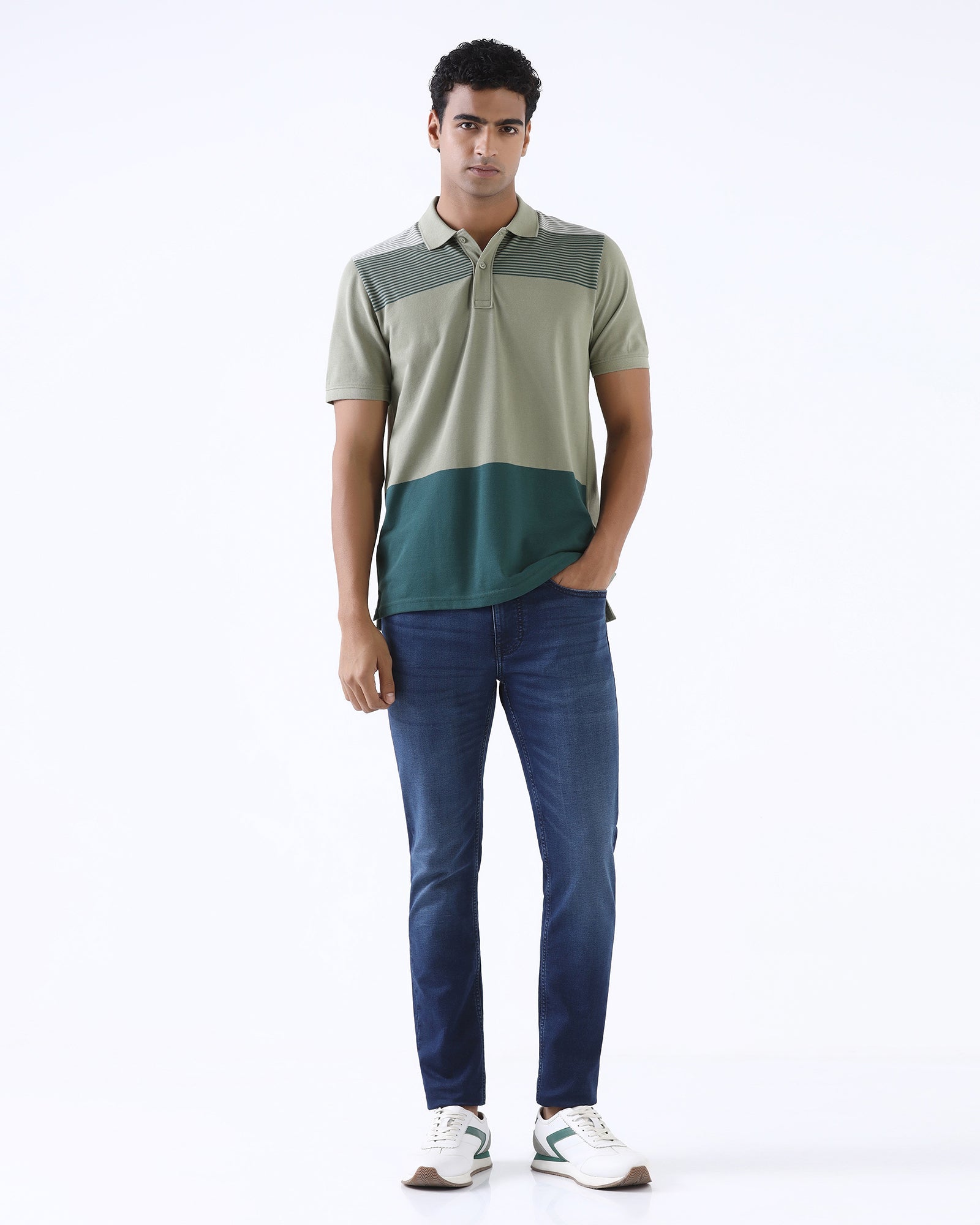 Green Stripe Polo - Orson