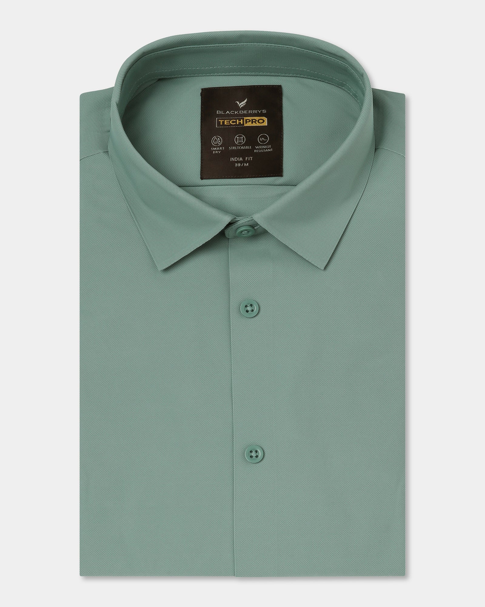 Green Half Sleeve TechPro Solid Shirt - Kanon
