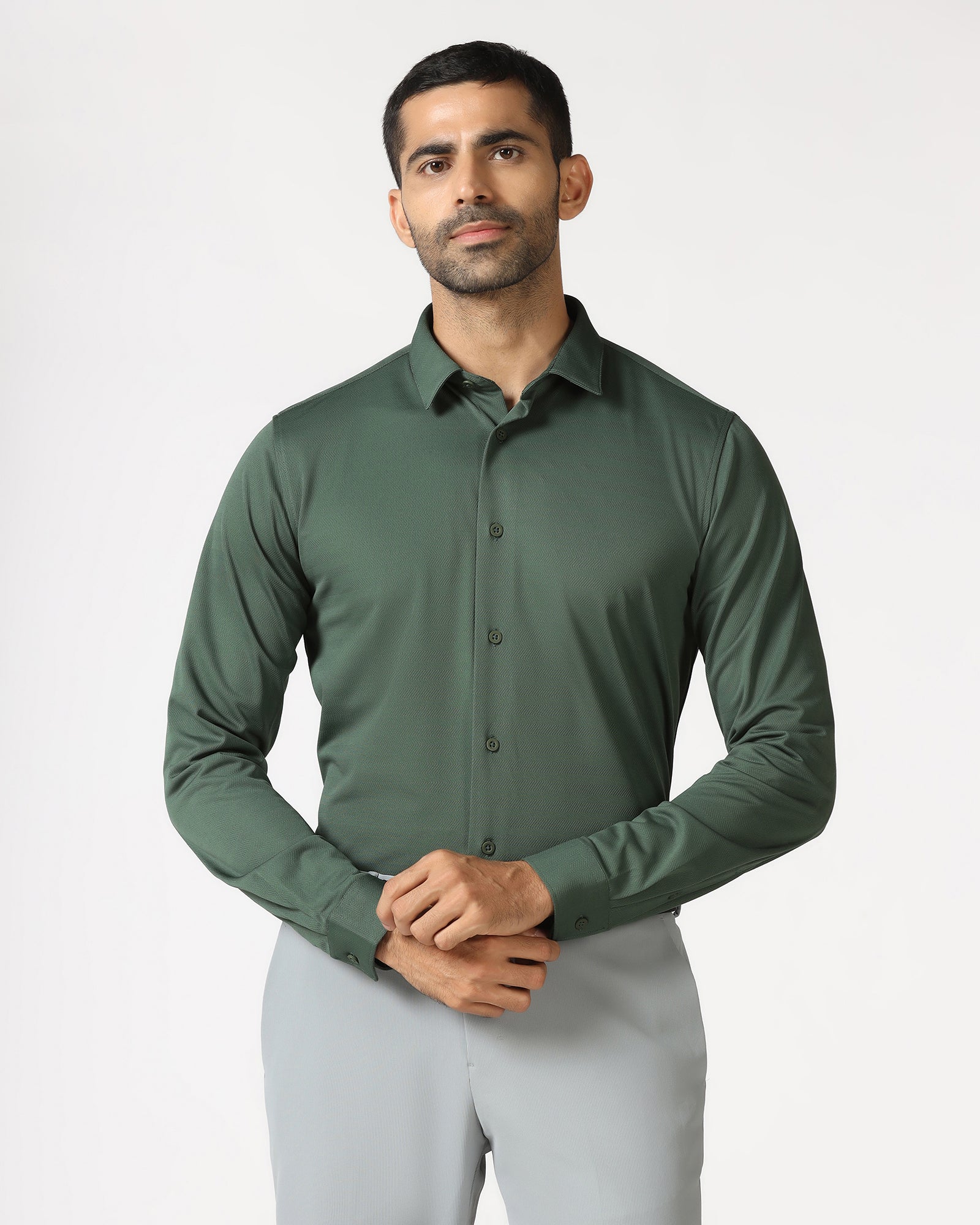 Green Techpro Stripe Shirt - Keish
