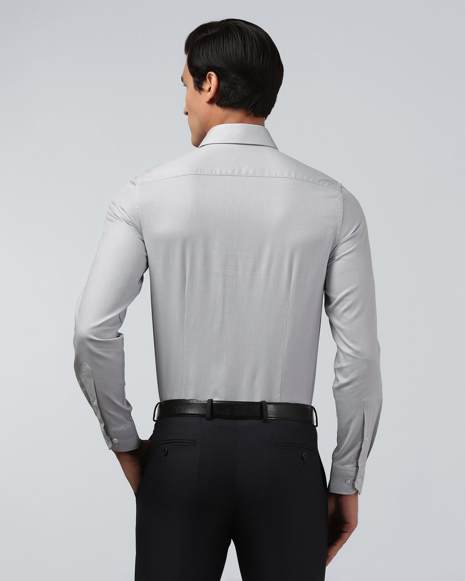 Grey Textured Shirt - Hawker