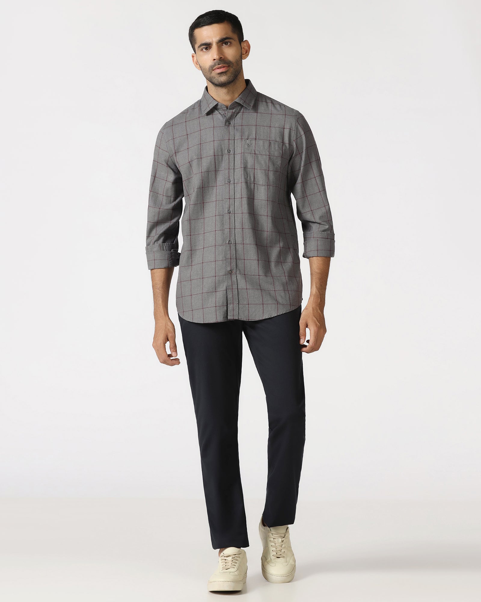 Grey Check Shirt - Wishk