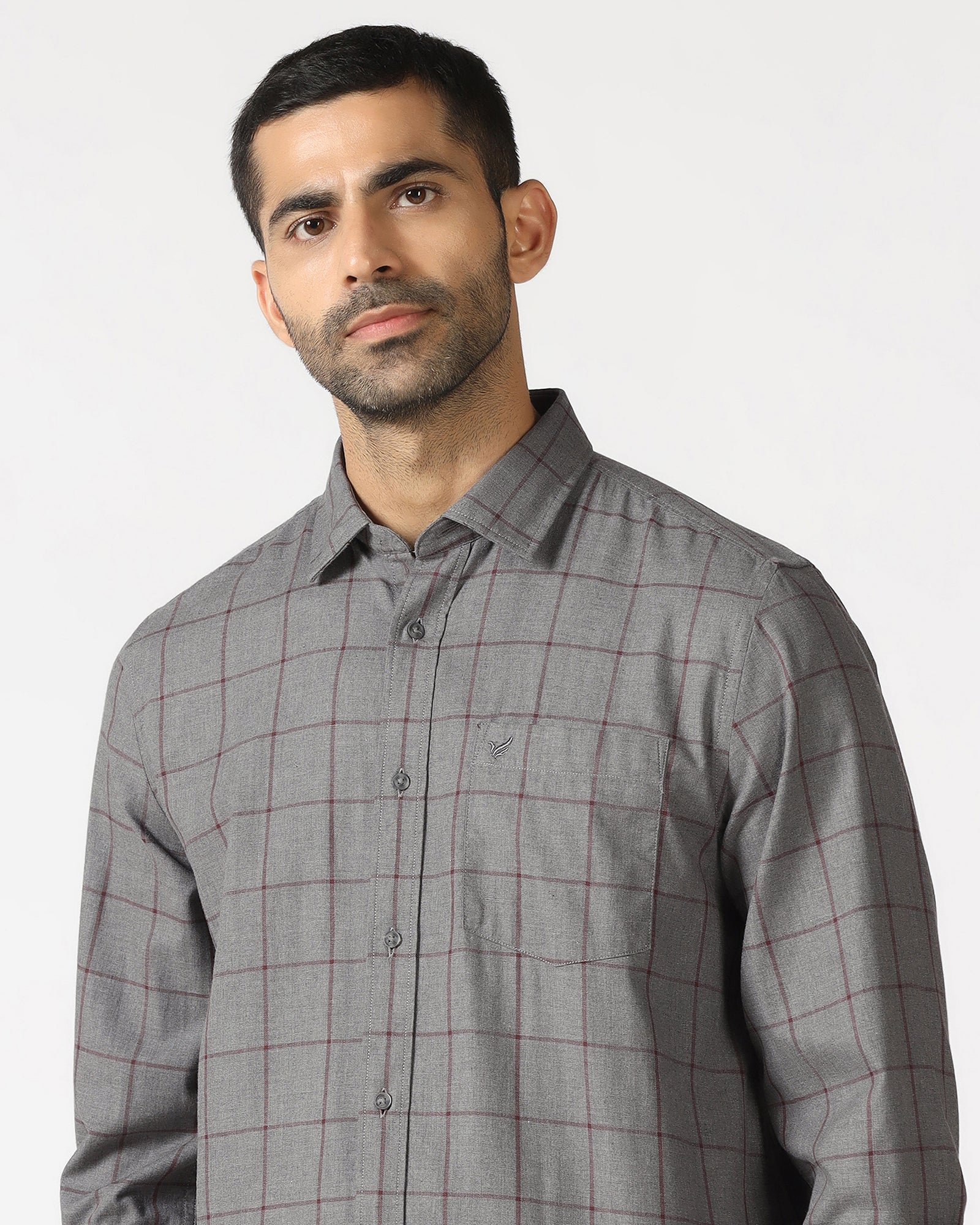 Grey Check Shirt - Wishk