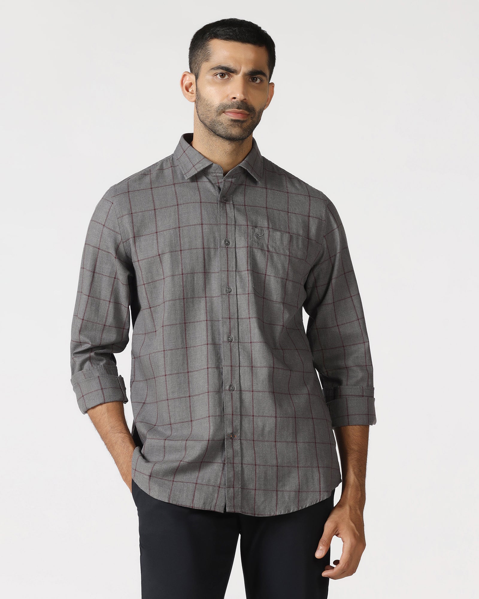 Grey Check Shirt - Wishk
