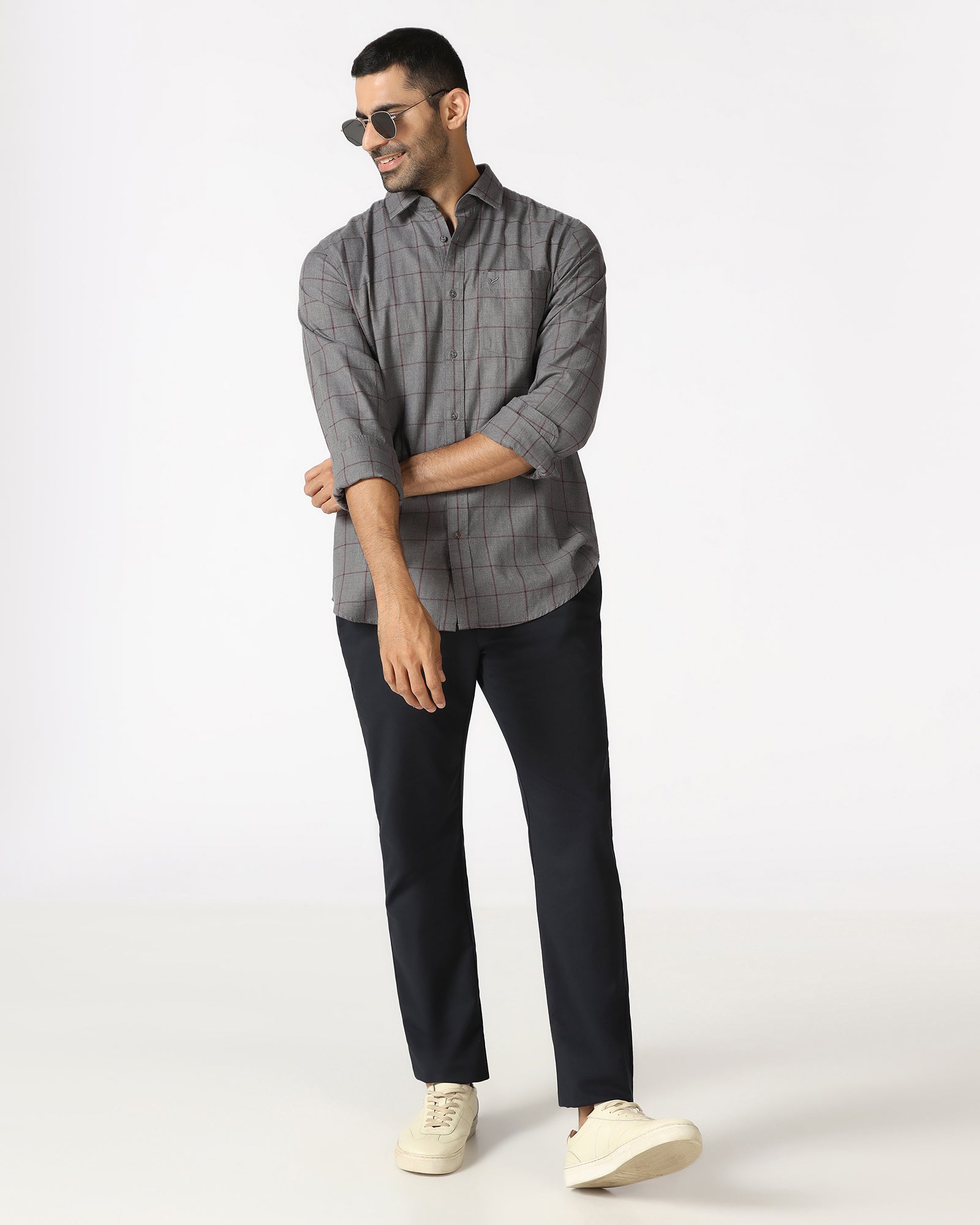 Grey Check Shirt - Wishk