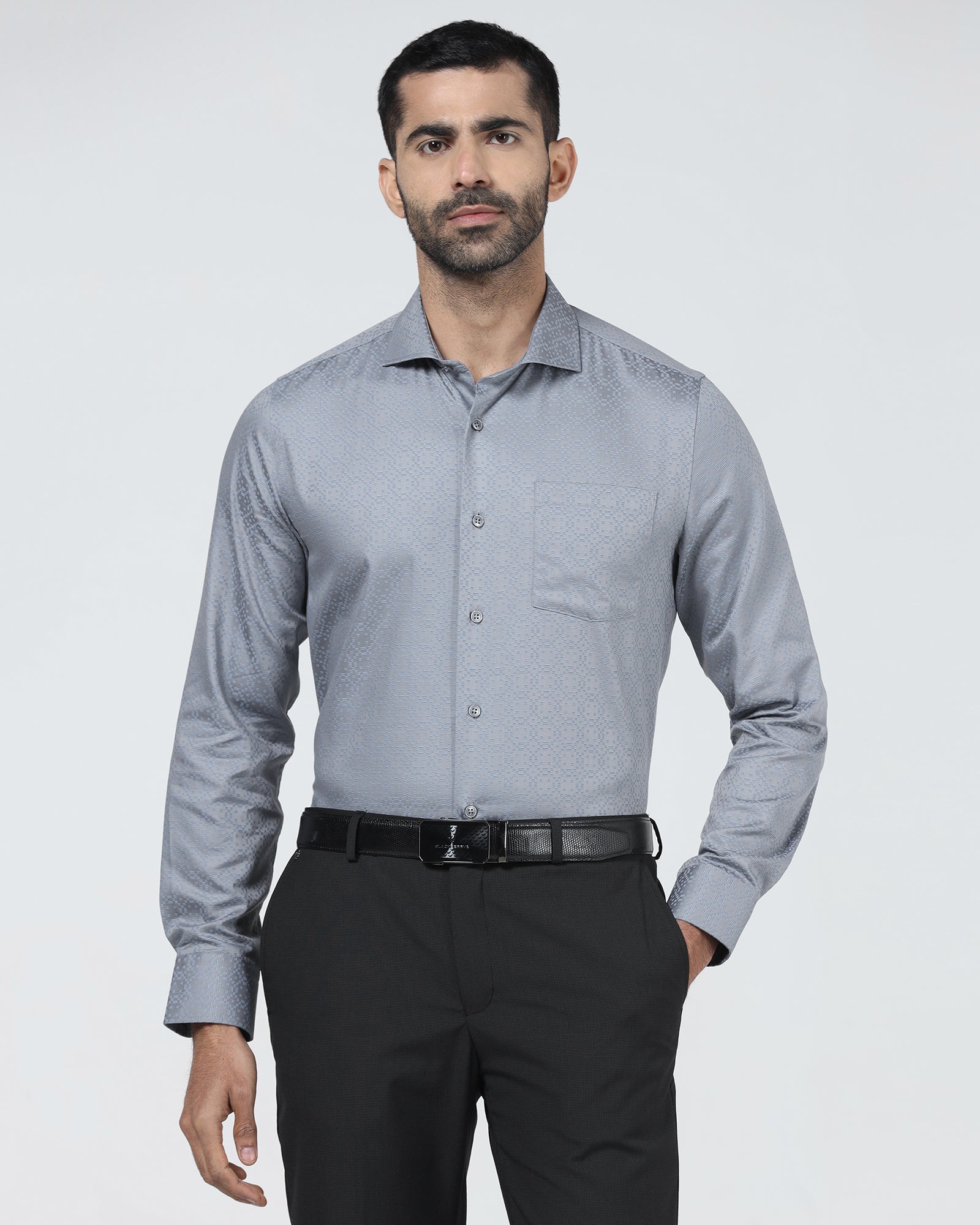 Grey Jacquard Shirt - Alton