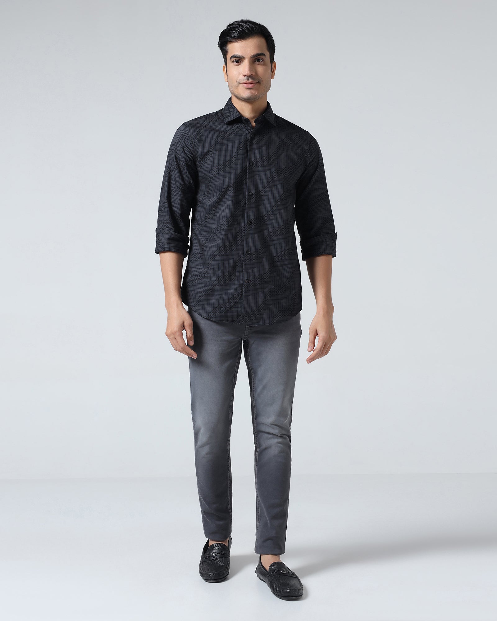Grey Jacquard Shirt - Neol