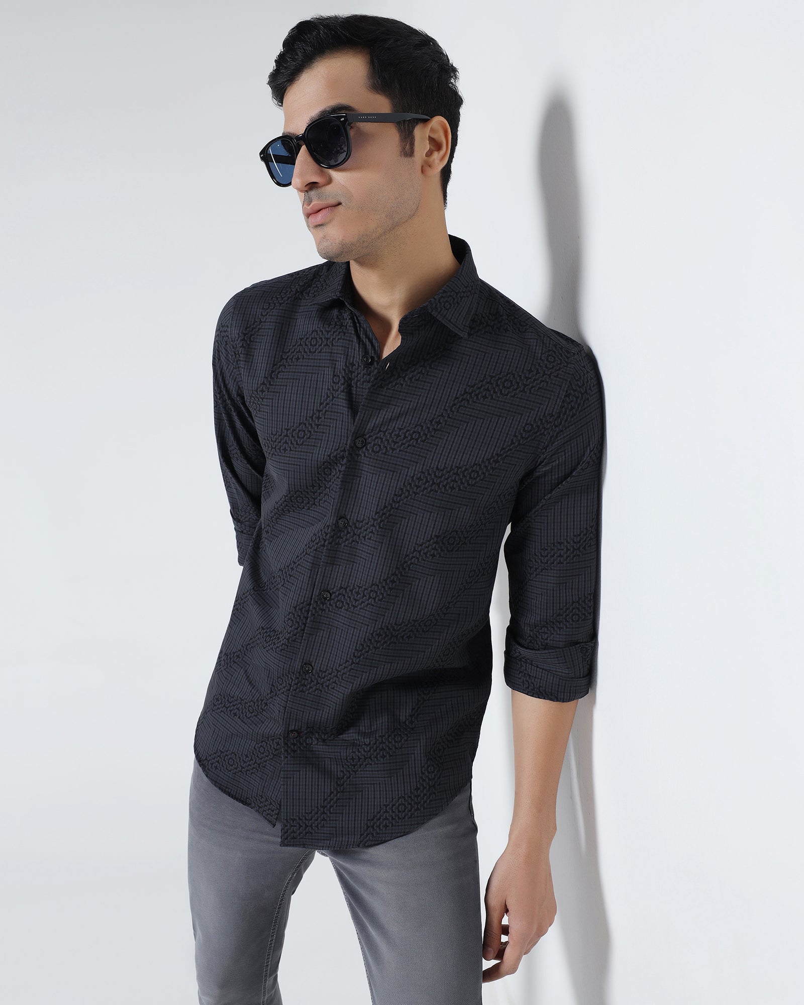 Grey Jacquard Shirt - Neol