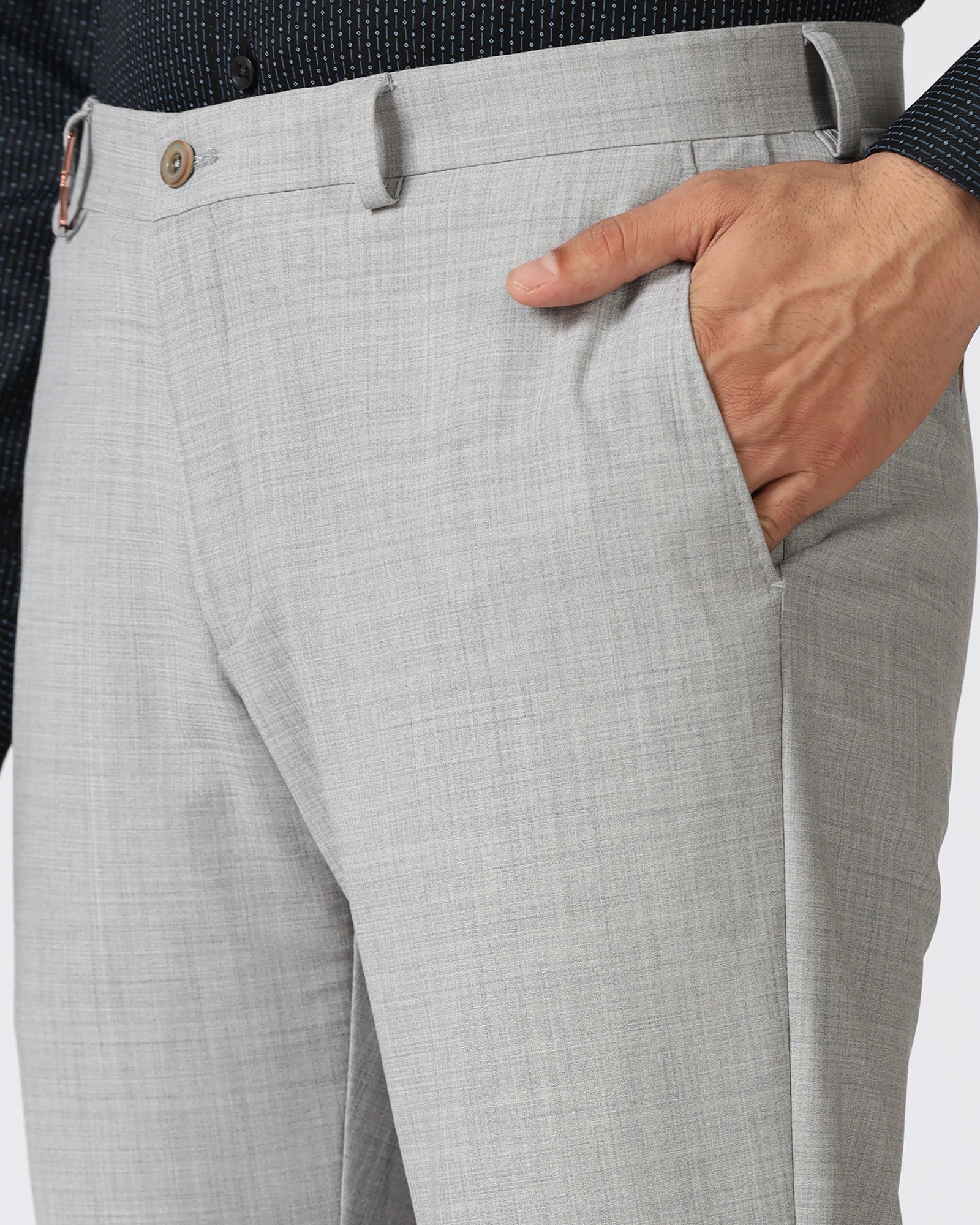 Grey Luxe Check Trouser - Portwine