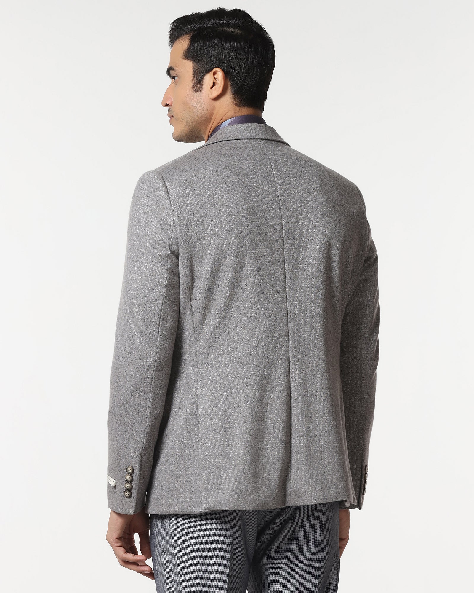 Grey Luxe Textured Blazer - Baleno
