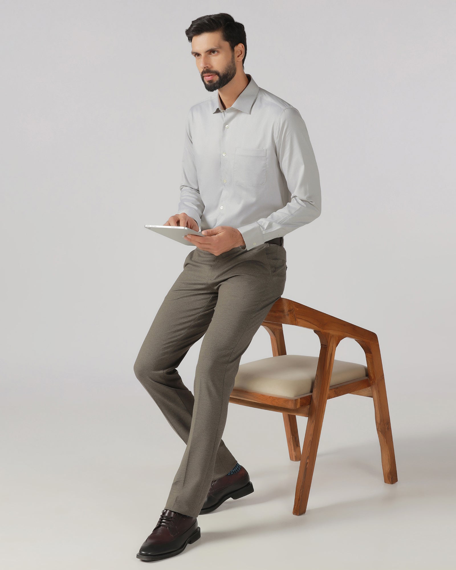 Grey Luxe Textured Shirt - Honor
