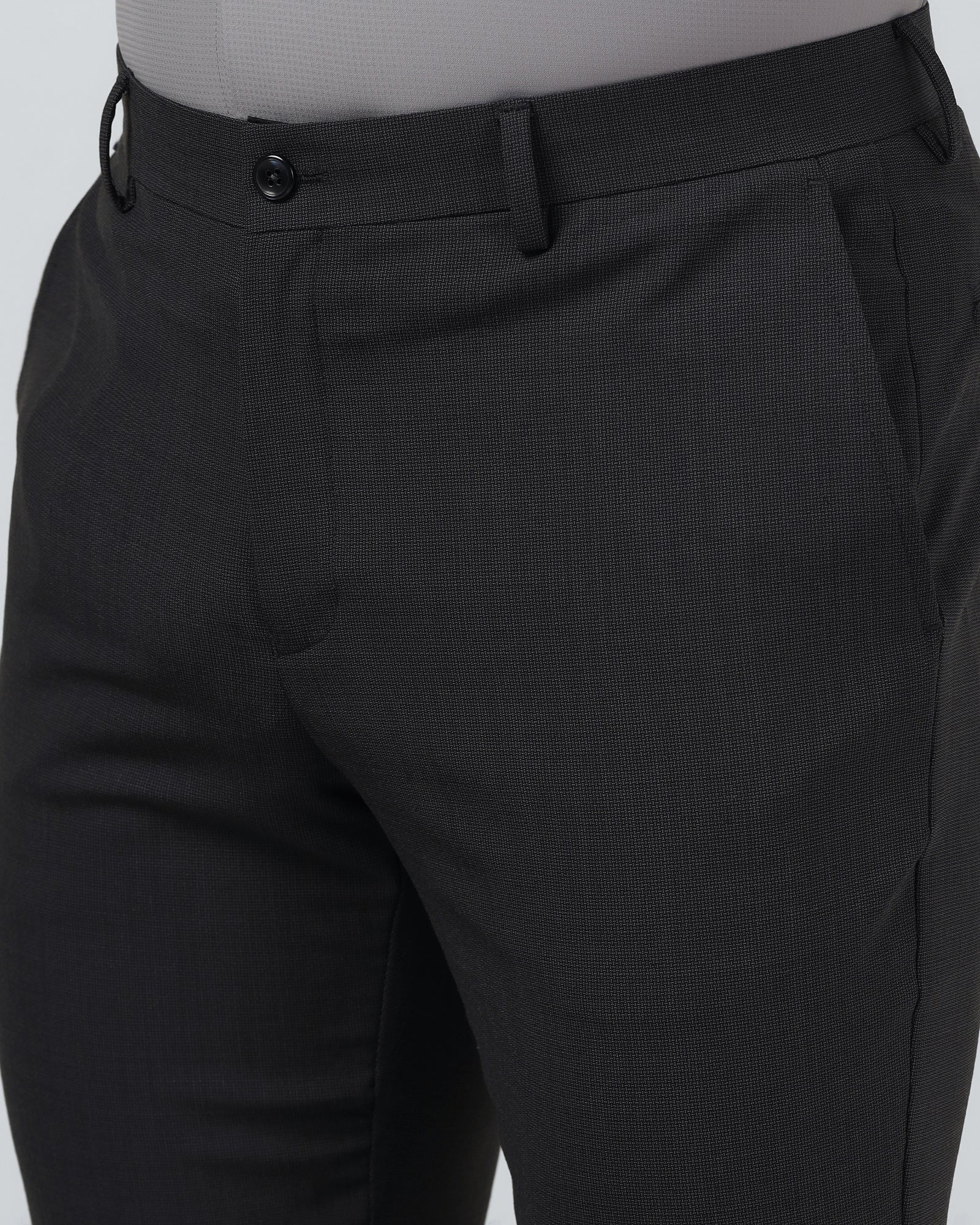 Grey Melange Textured Trouser - Dixon