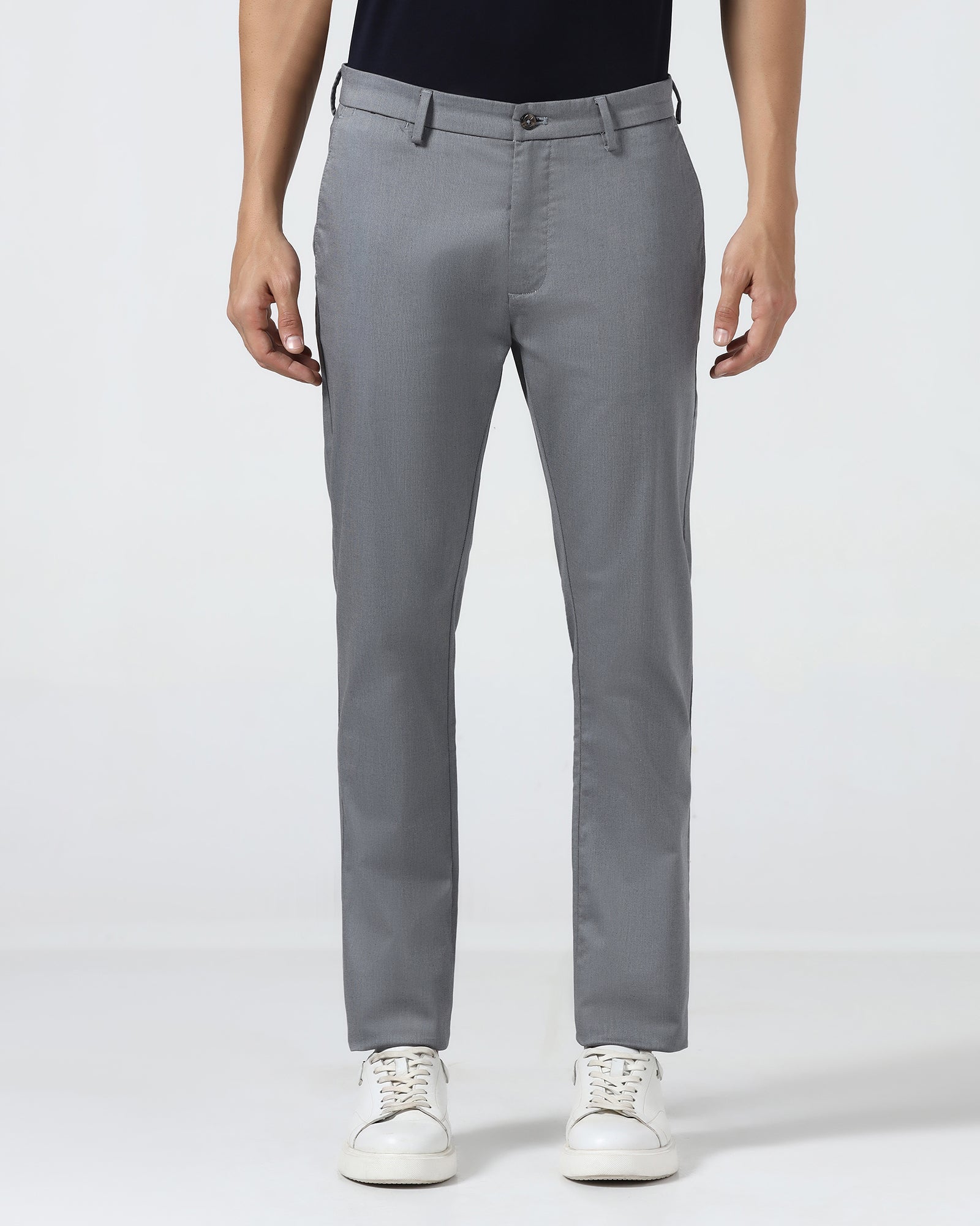 Grey Non Iron Textured Khaki - Poplar