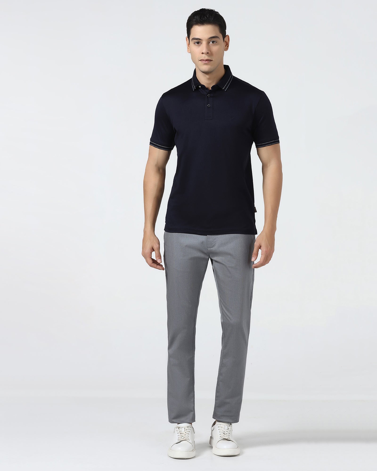 Grey Non Iron Textured Khaki - Poplar