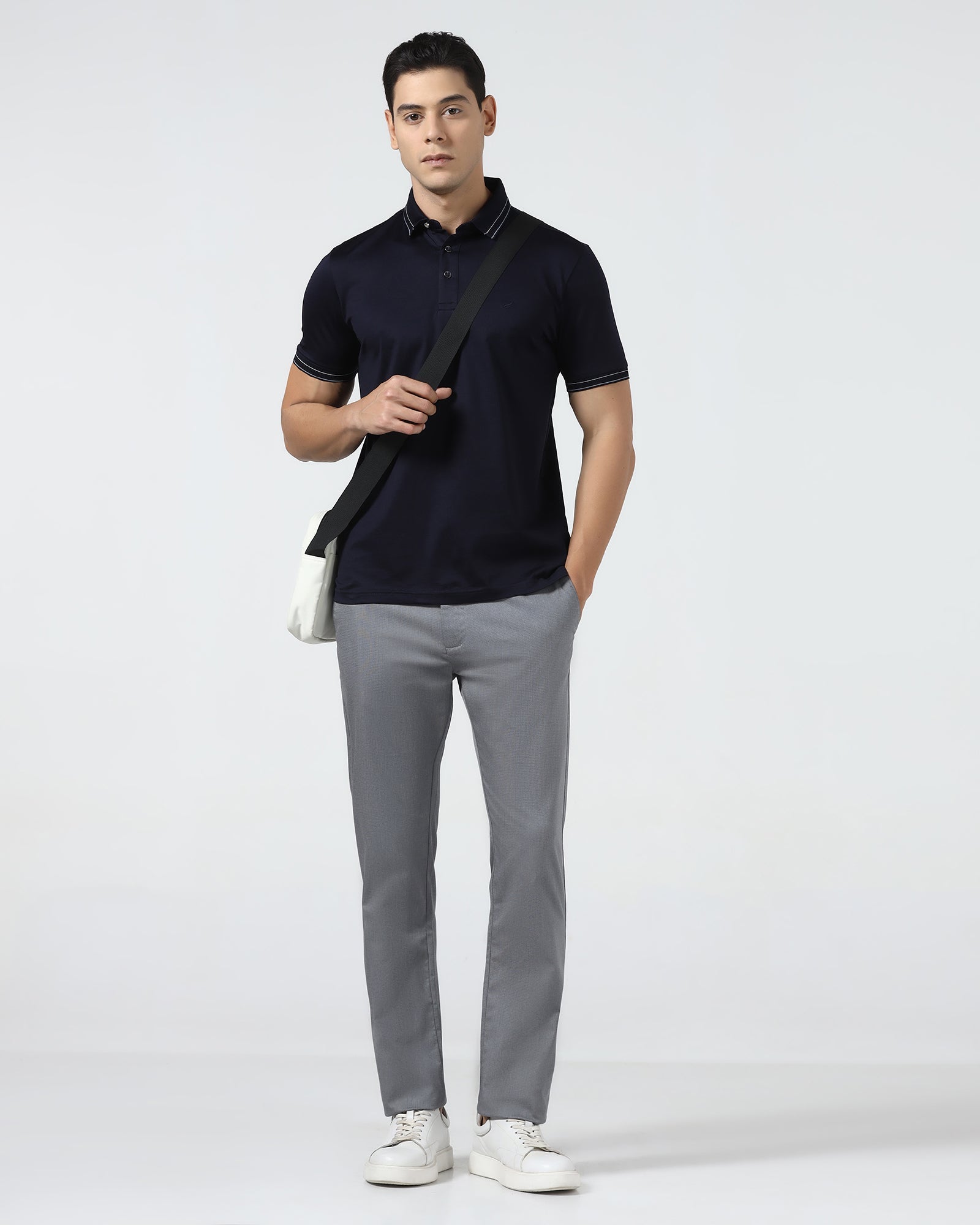 Grey Non Iron Textured Khaki - Poplar