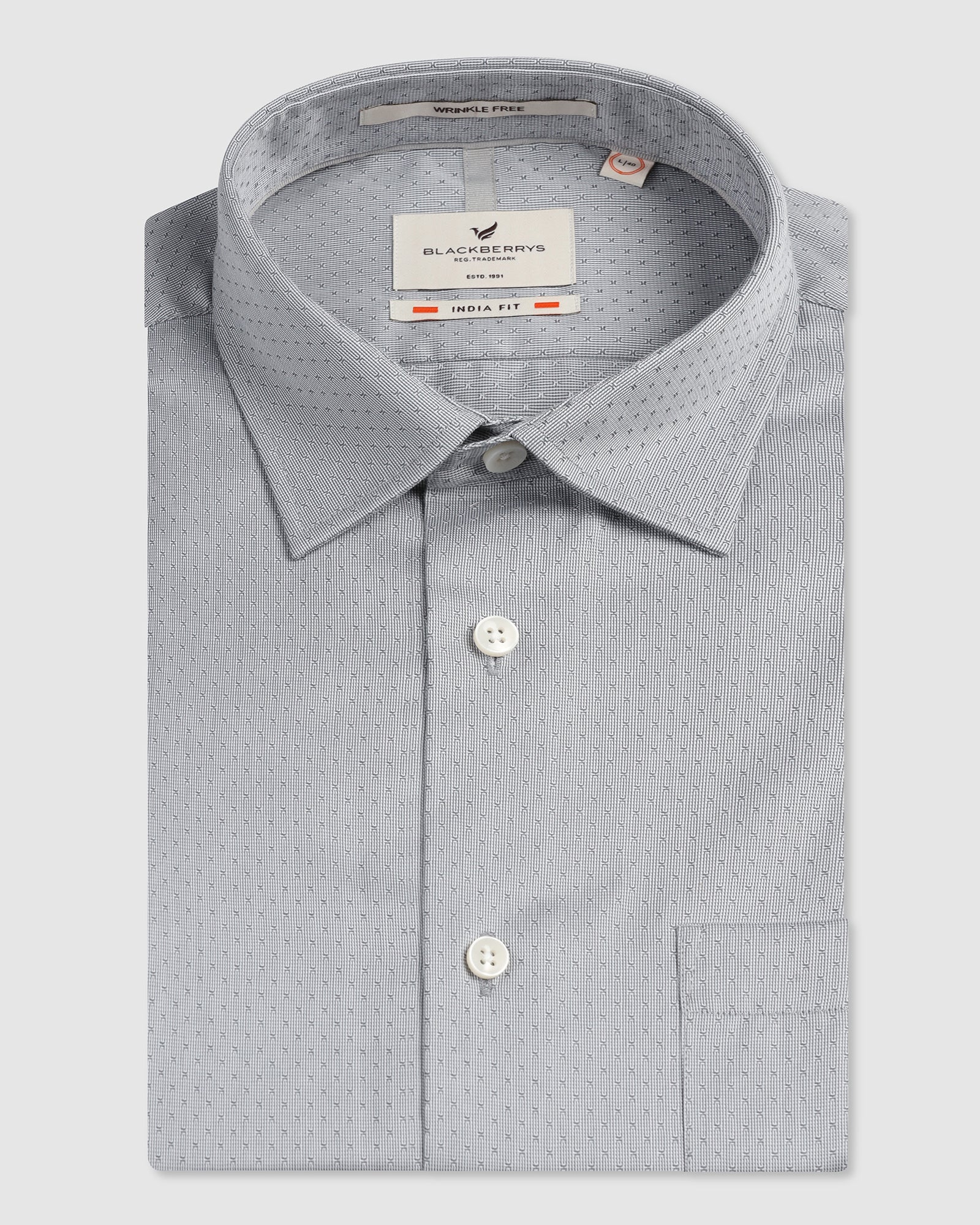Grey Non Iron Textured Shirt - Relate