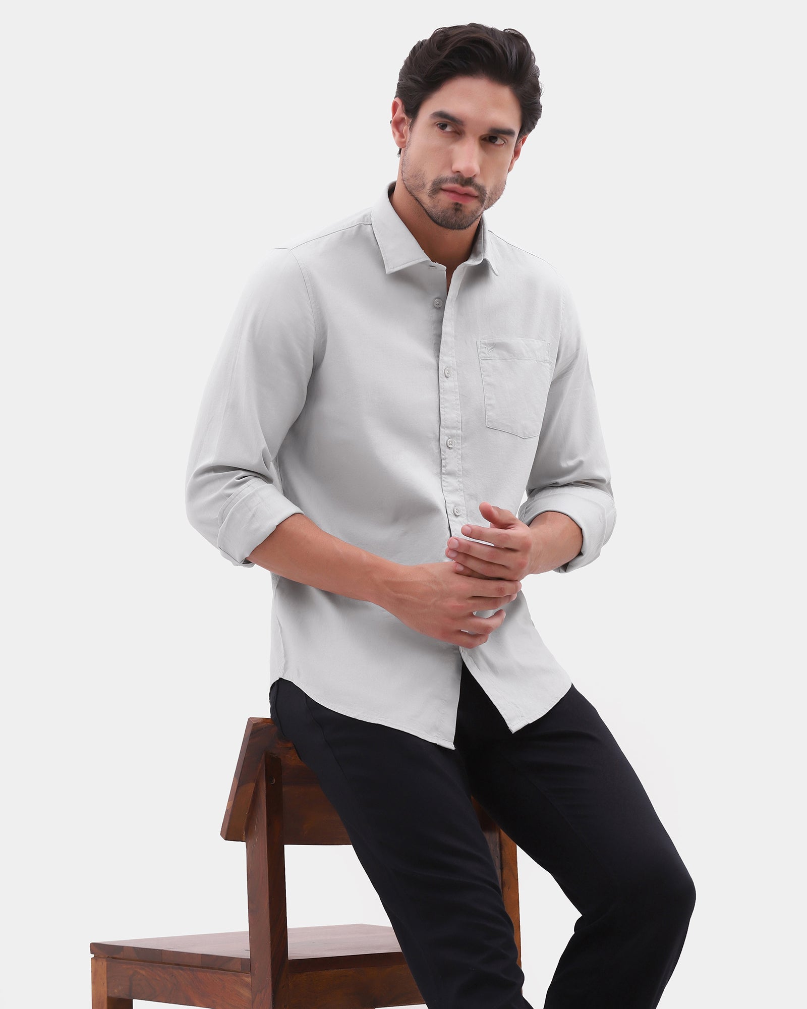 Grey Printed Shirt - Gebbew