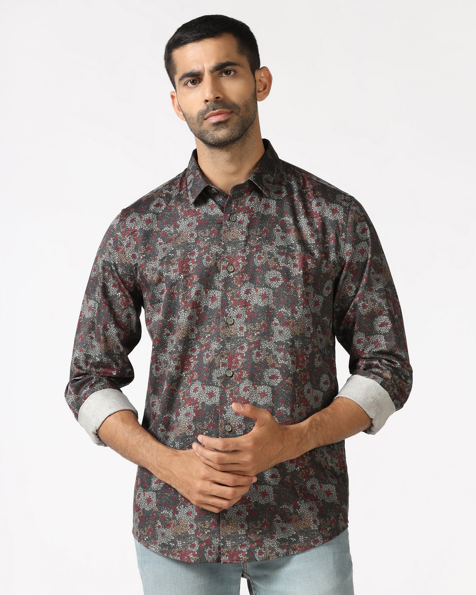 Grey Printed Shirt - Gena