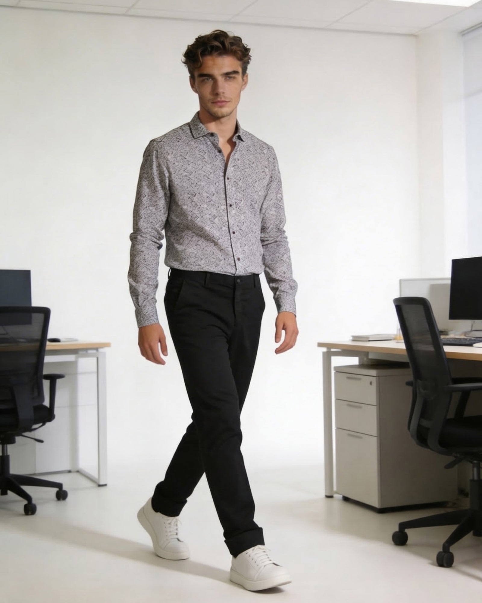 Grey Printed Shirt - Maverick