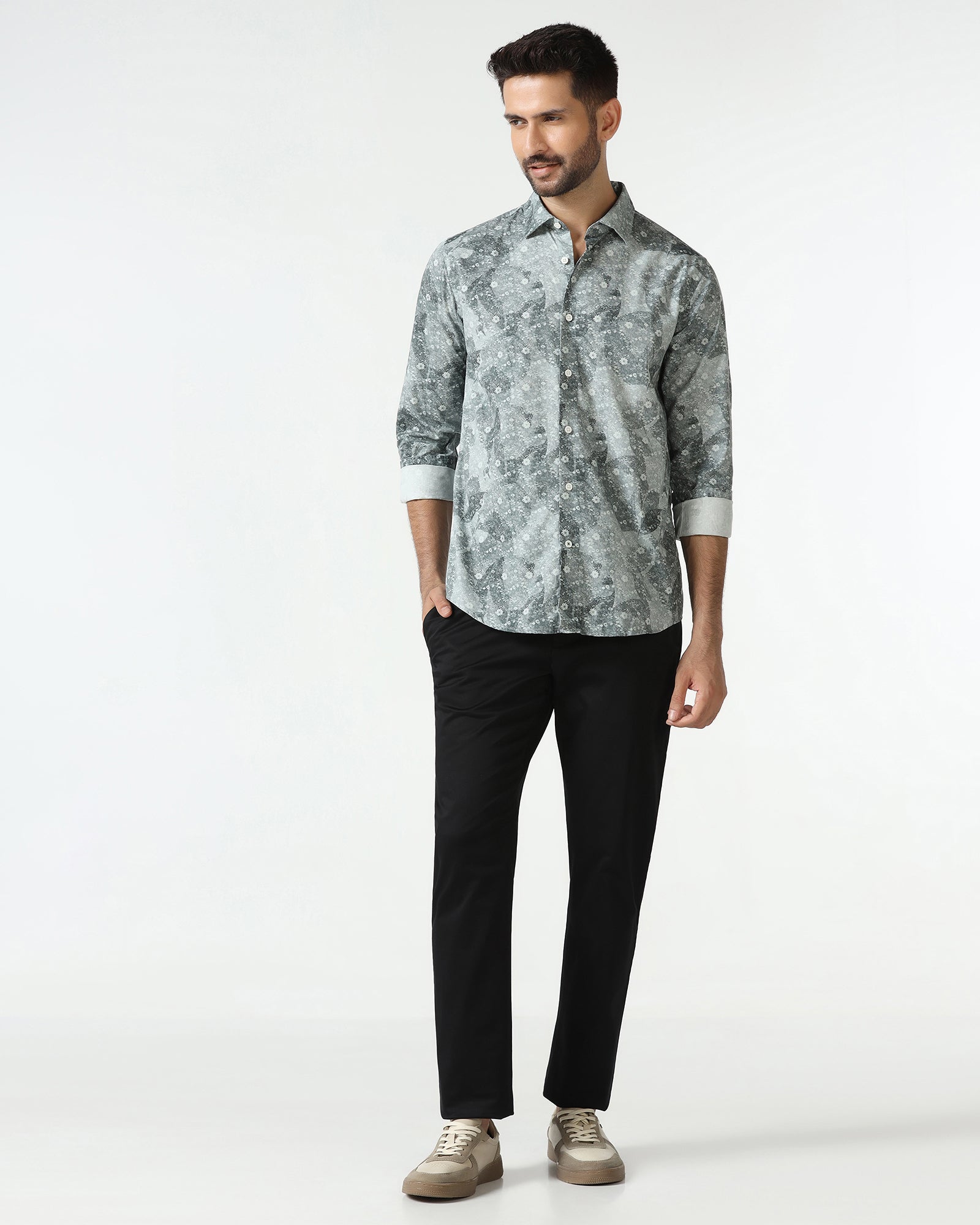 Grey Printed Shirt - Mose
