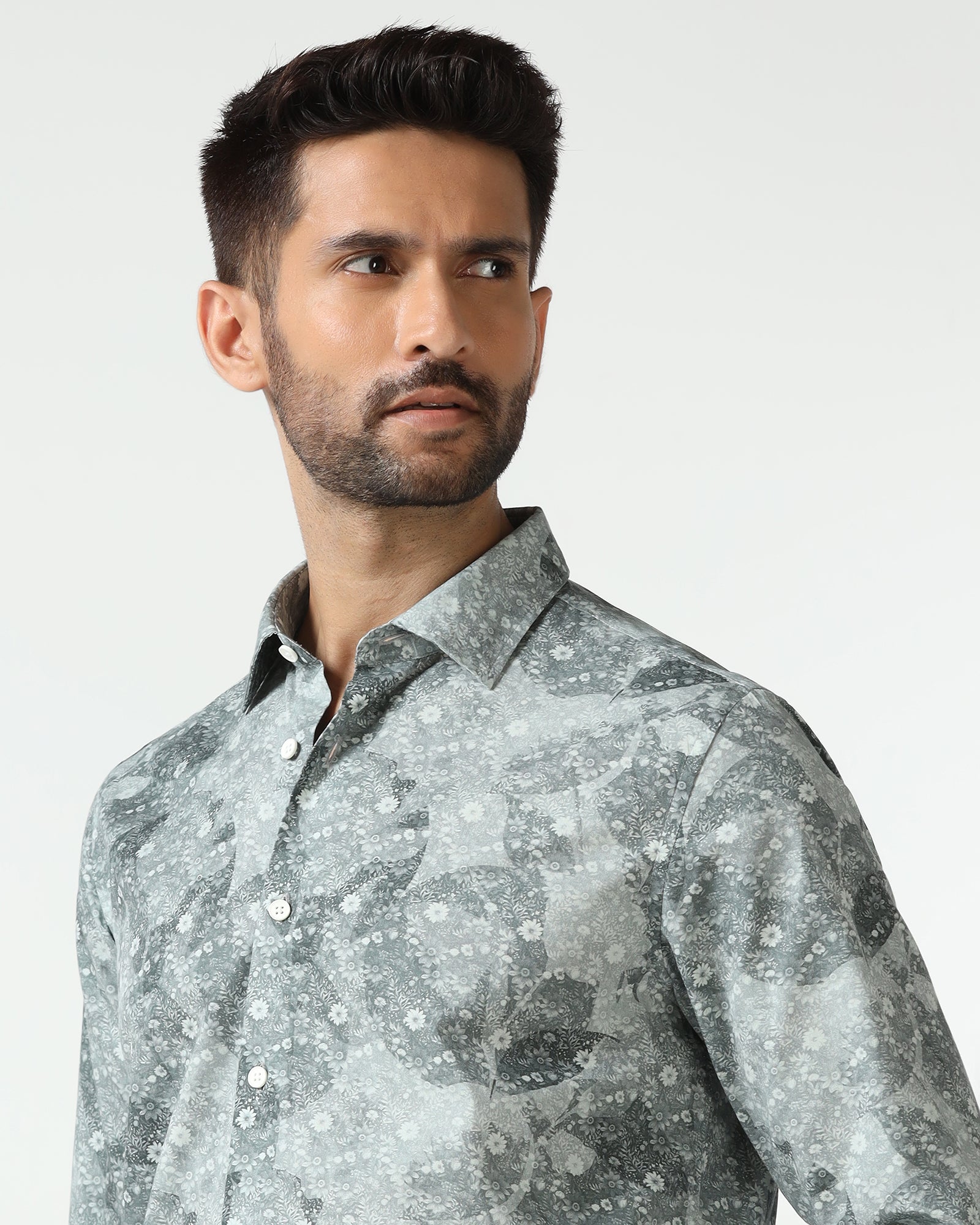 Grey Printed Shirt - Mose