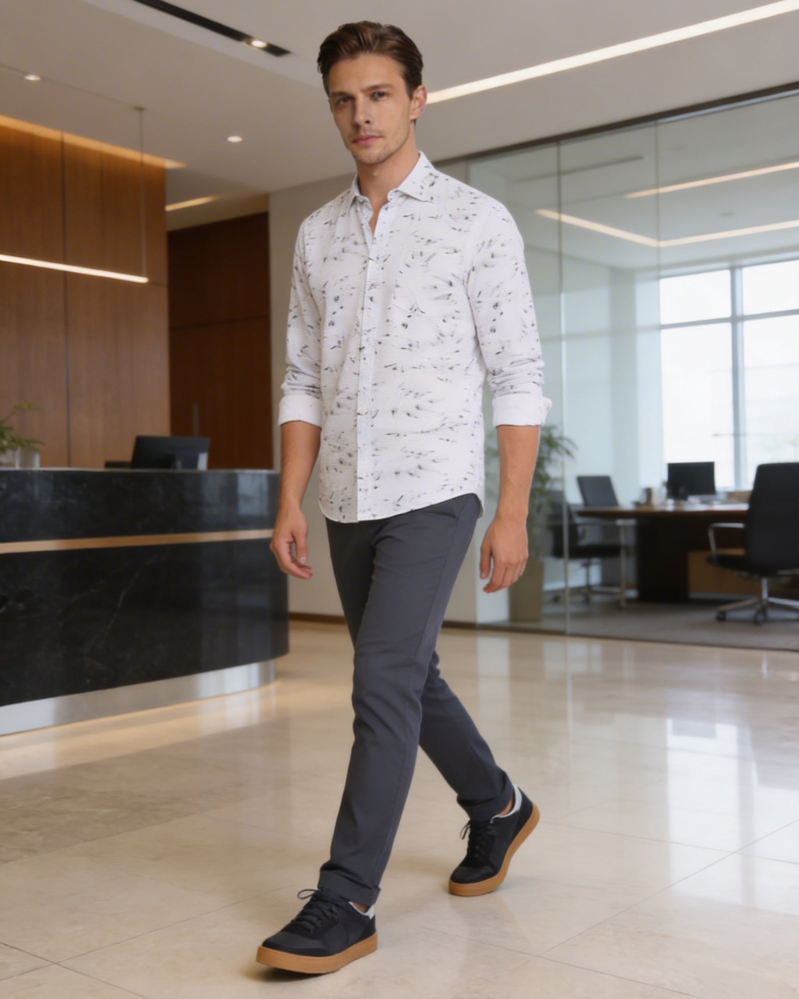 Grey Printed Shirt - Wind