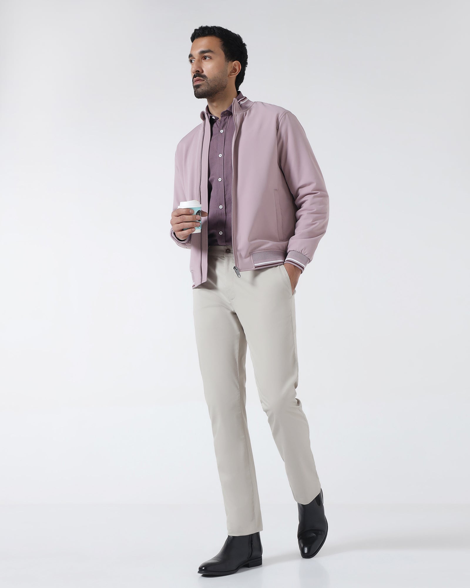 Grey Solid Khakis - Hemlock