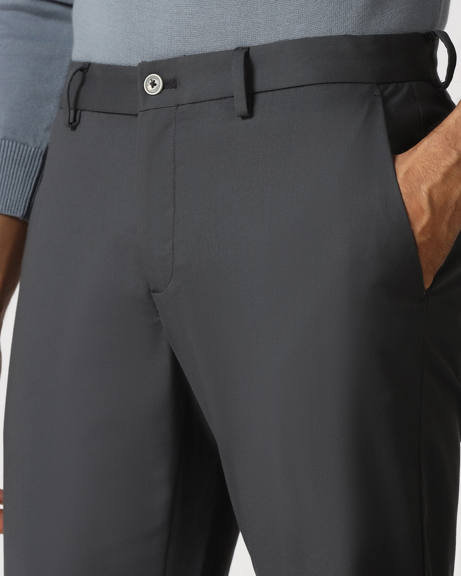 Grey Solid Khakis - Elba