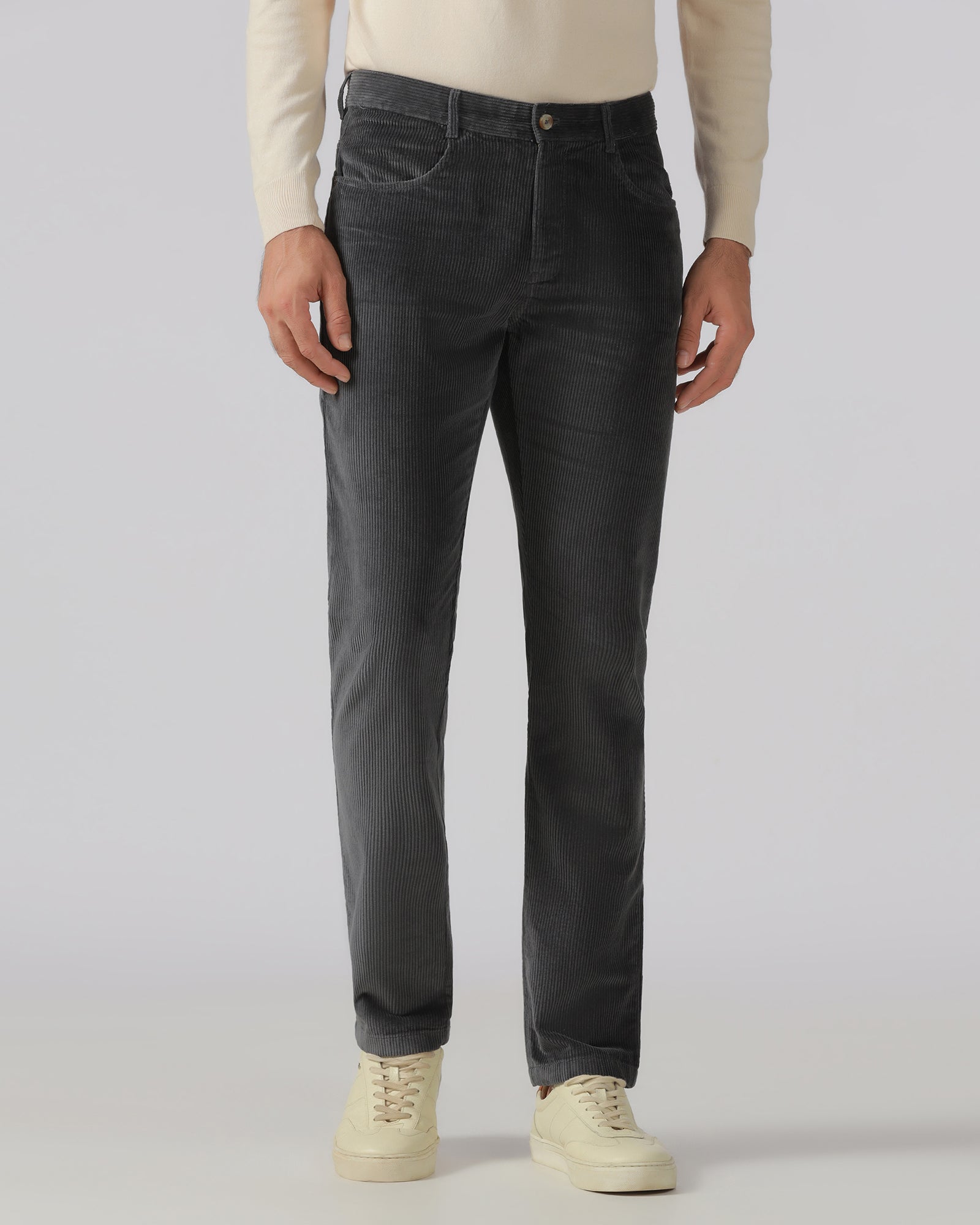 Grey Solid Khakis - Veil