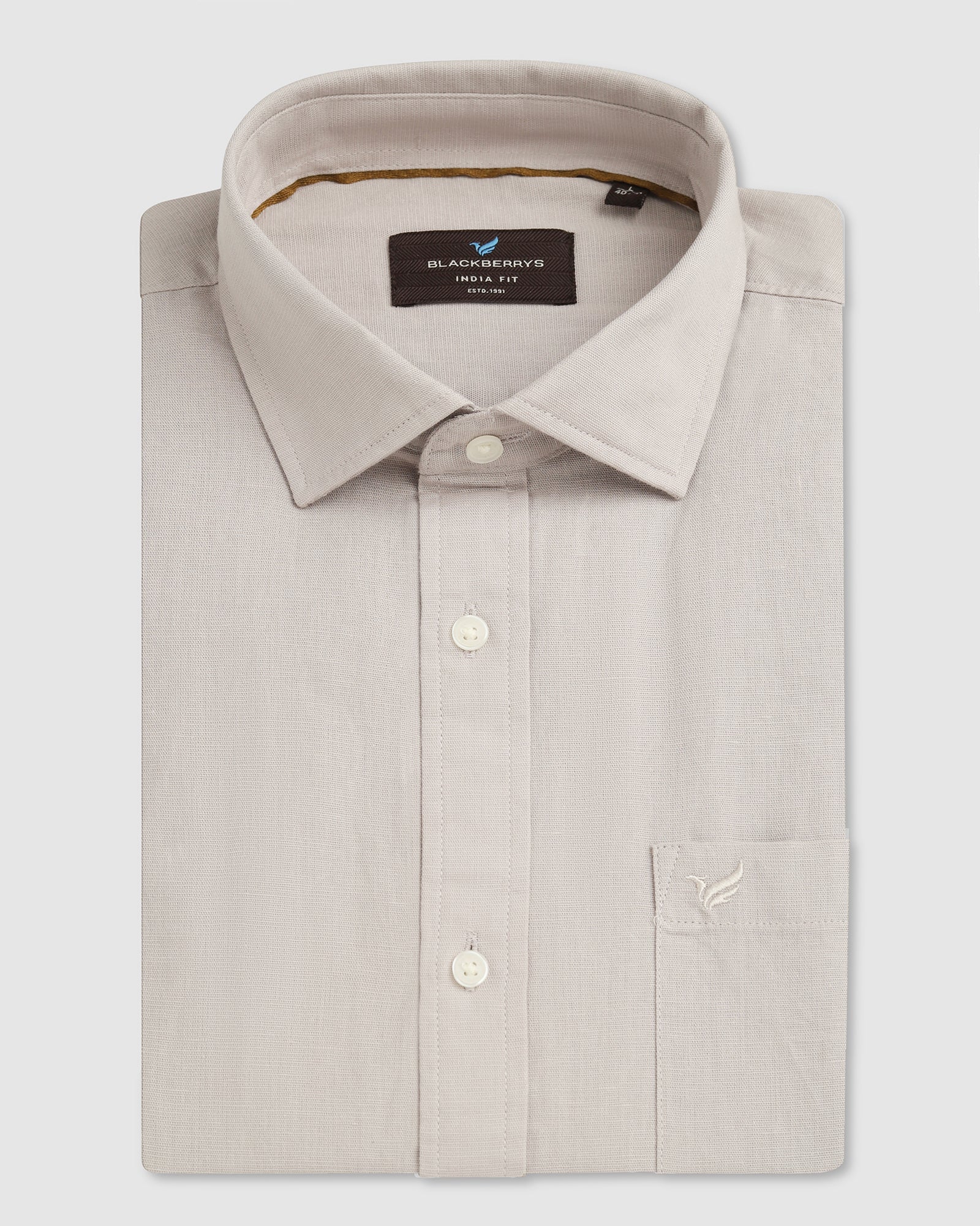 Grey Half Sleeve Solid Shirt - Axar