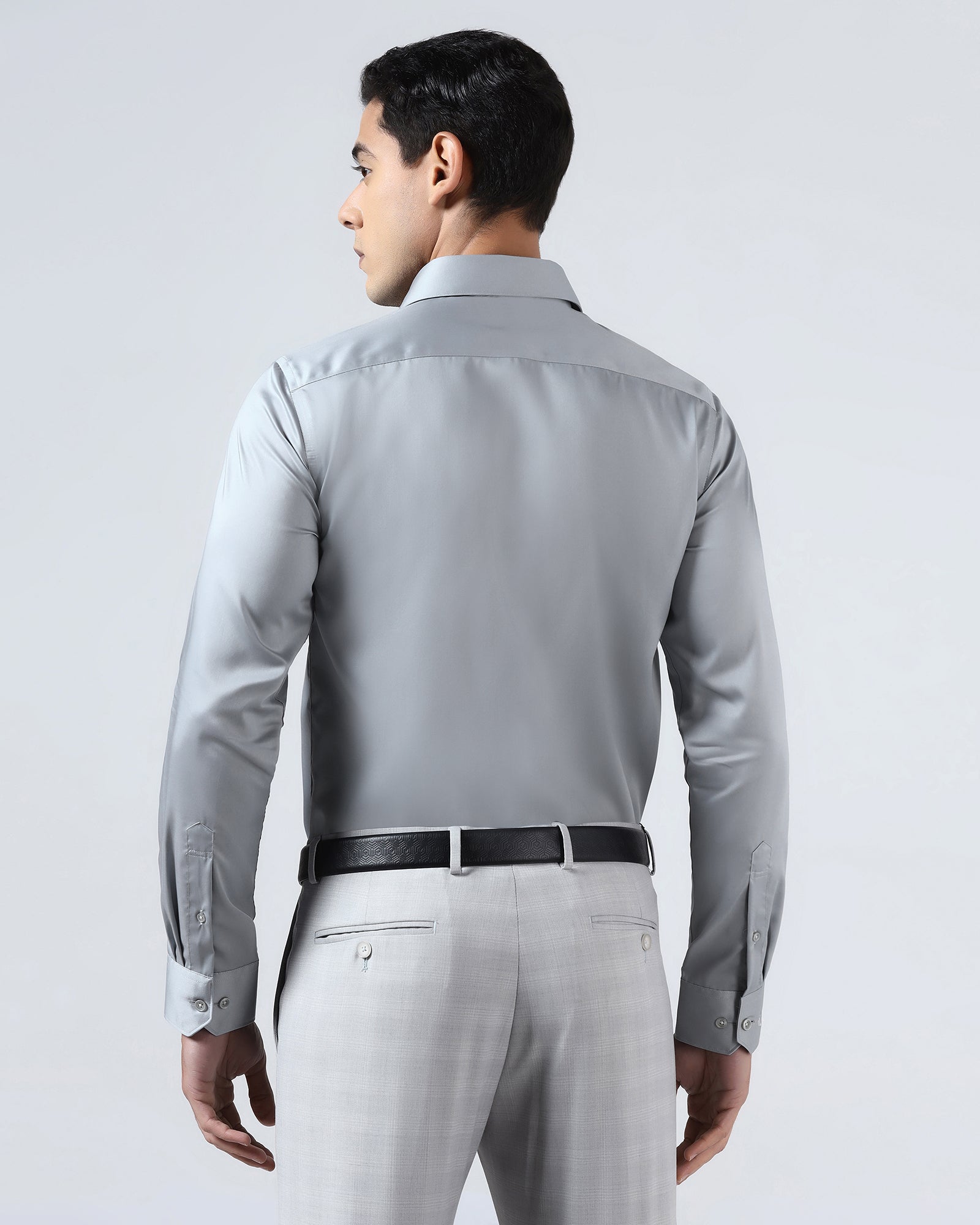 Grey Solid Shirt - Roger