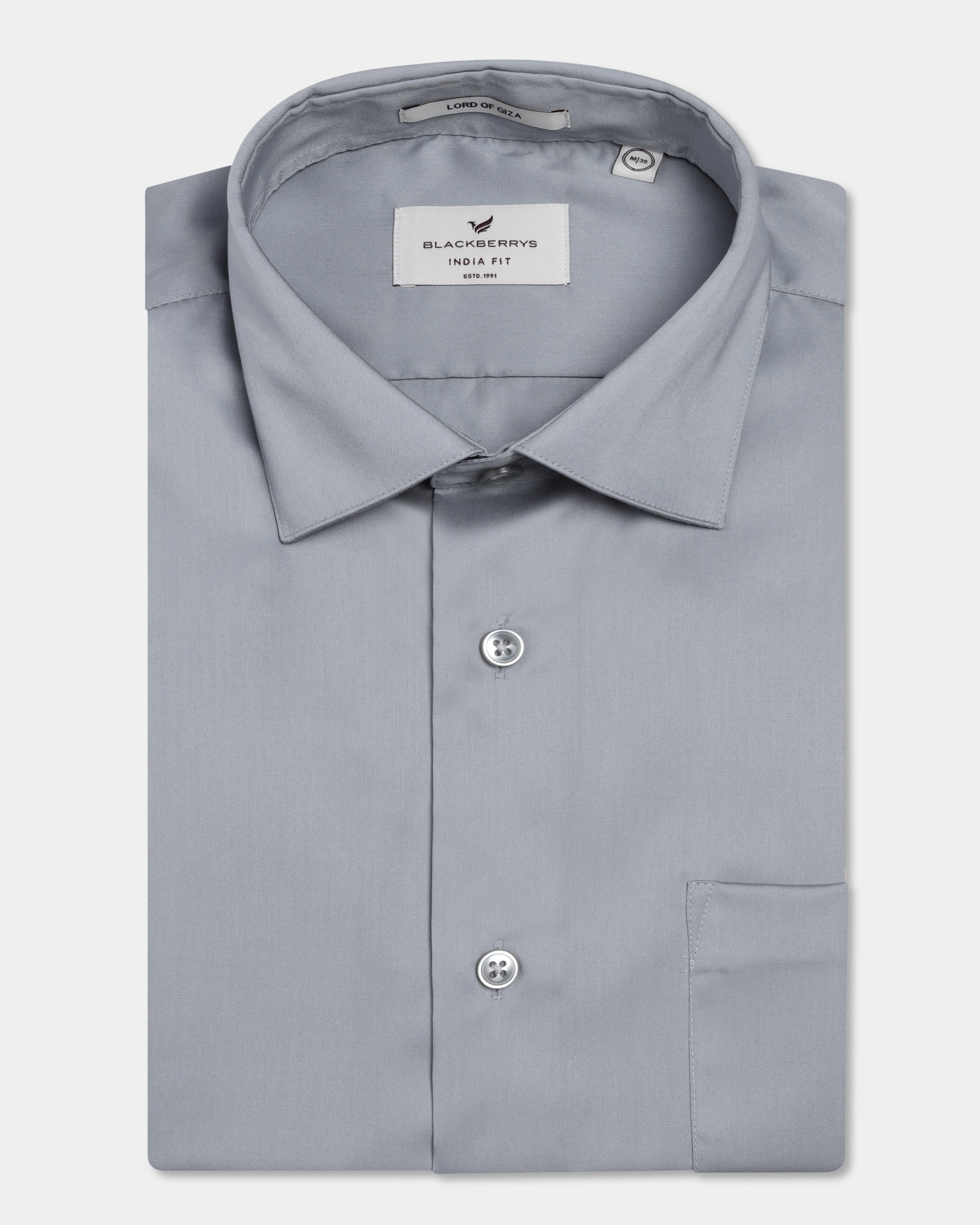 Grey Solid Shirt - Roger