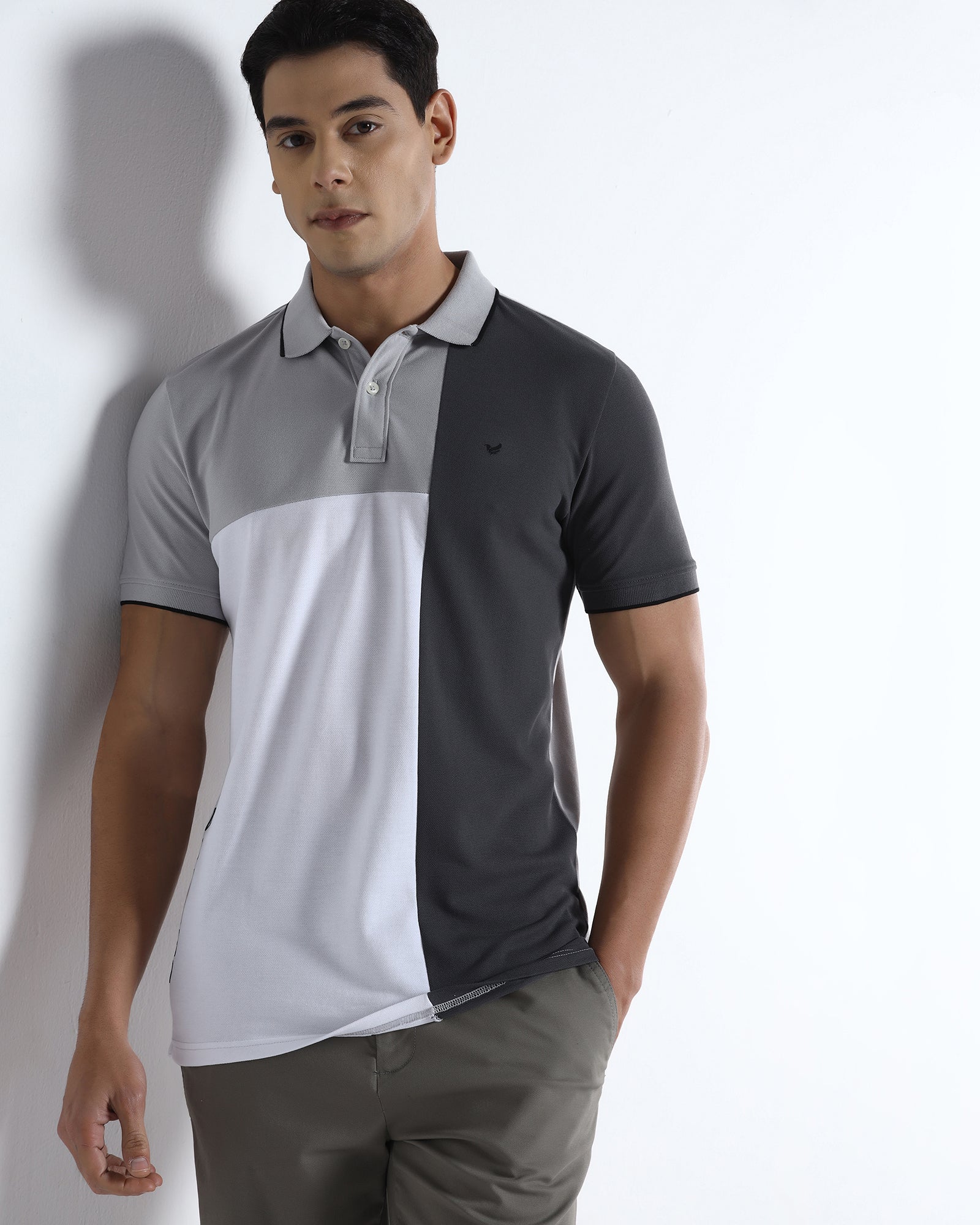 Grey Solid Polo - Blockit