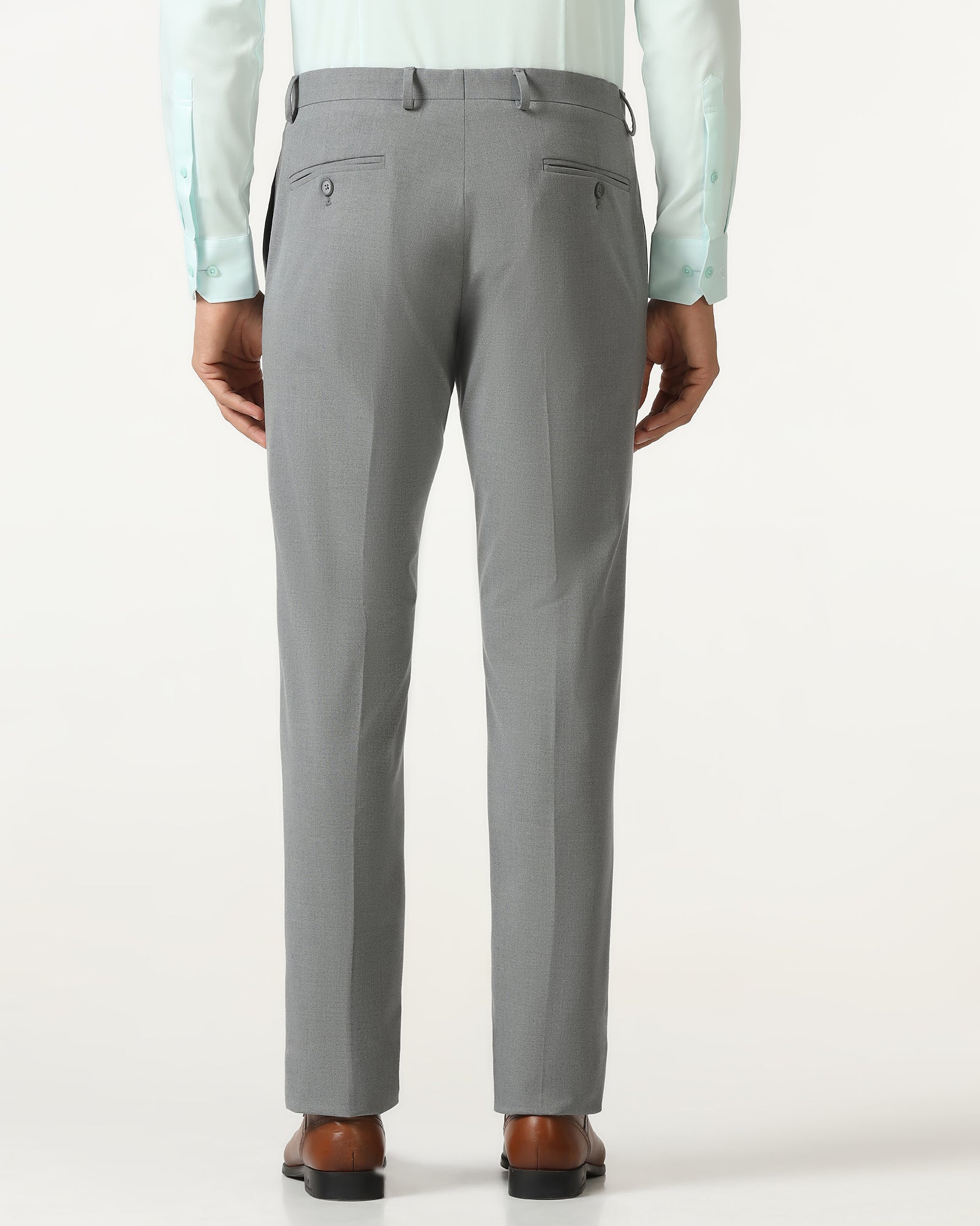 Grey Solid Trouser - Conor