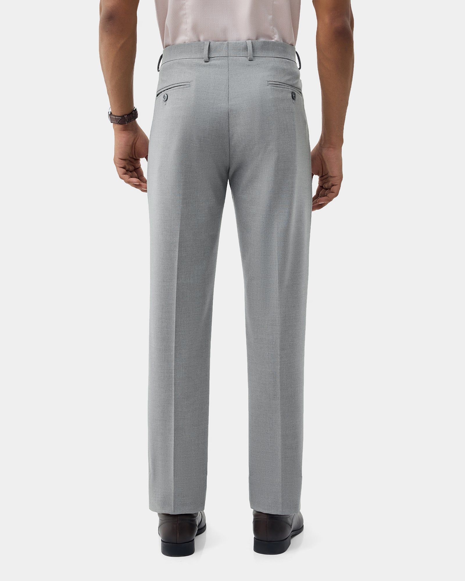 Grey Solid Trouser - Donny