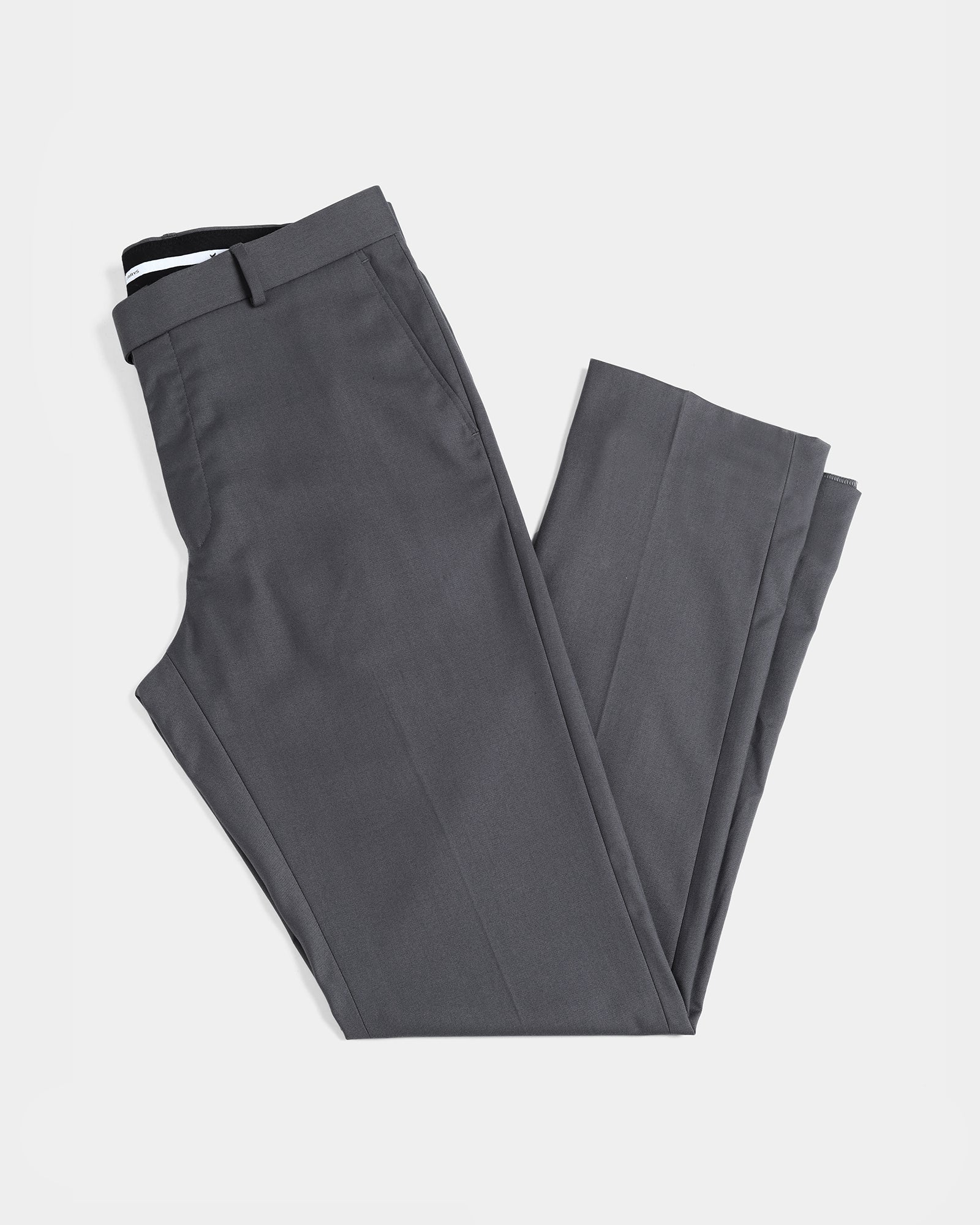 Grey Solid Trouser - Liano